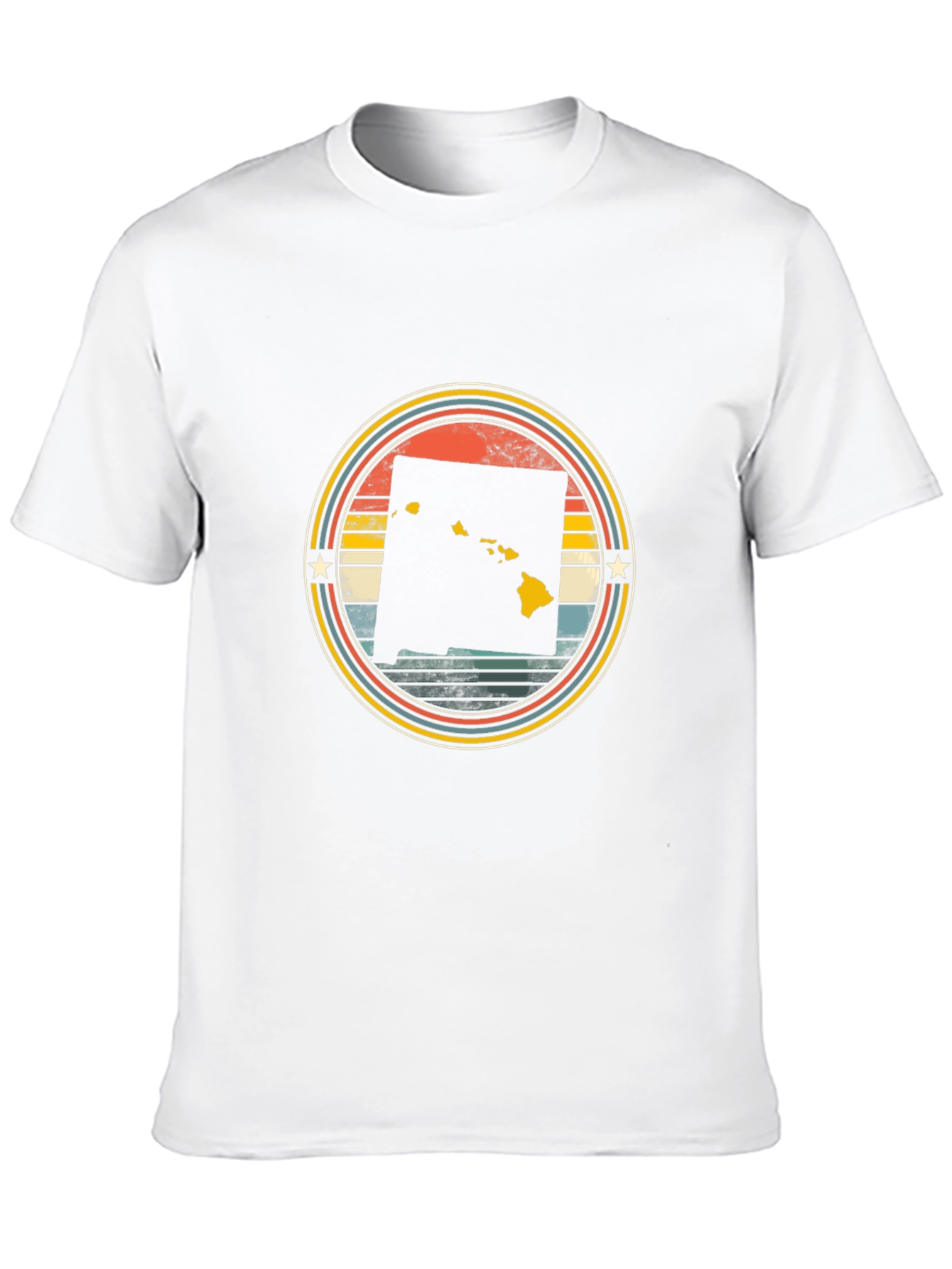 Retro Hawaii State Graphic Tee - Black