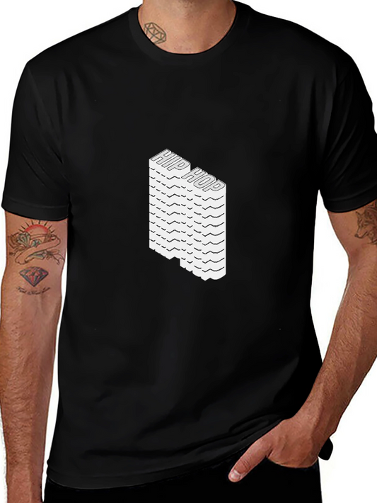 Hip Hop Stacked Graphic Tee - Black