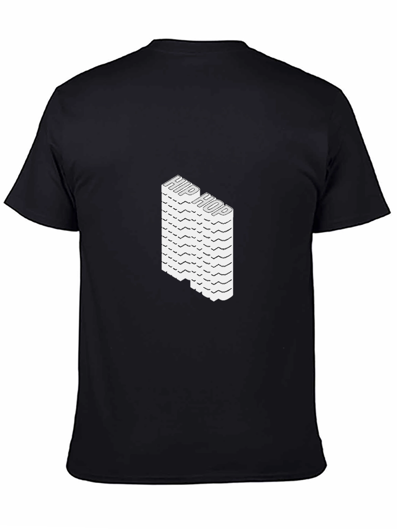 Hip Hop Stacked Graphic Tee - Black