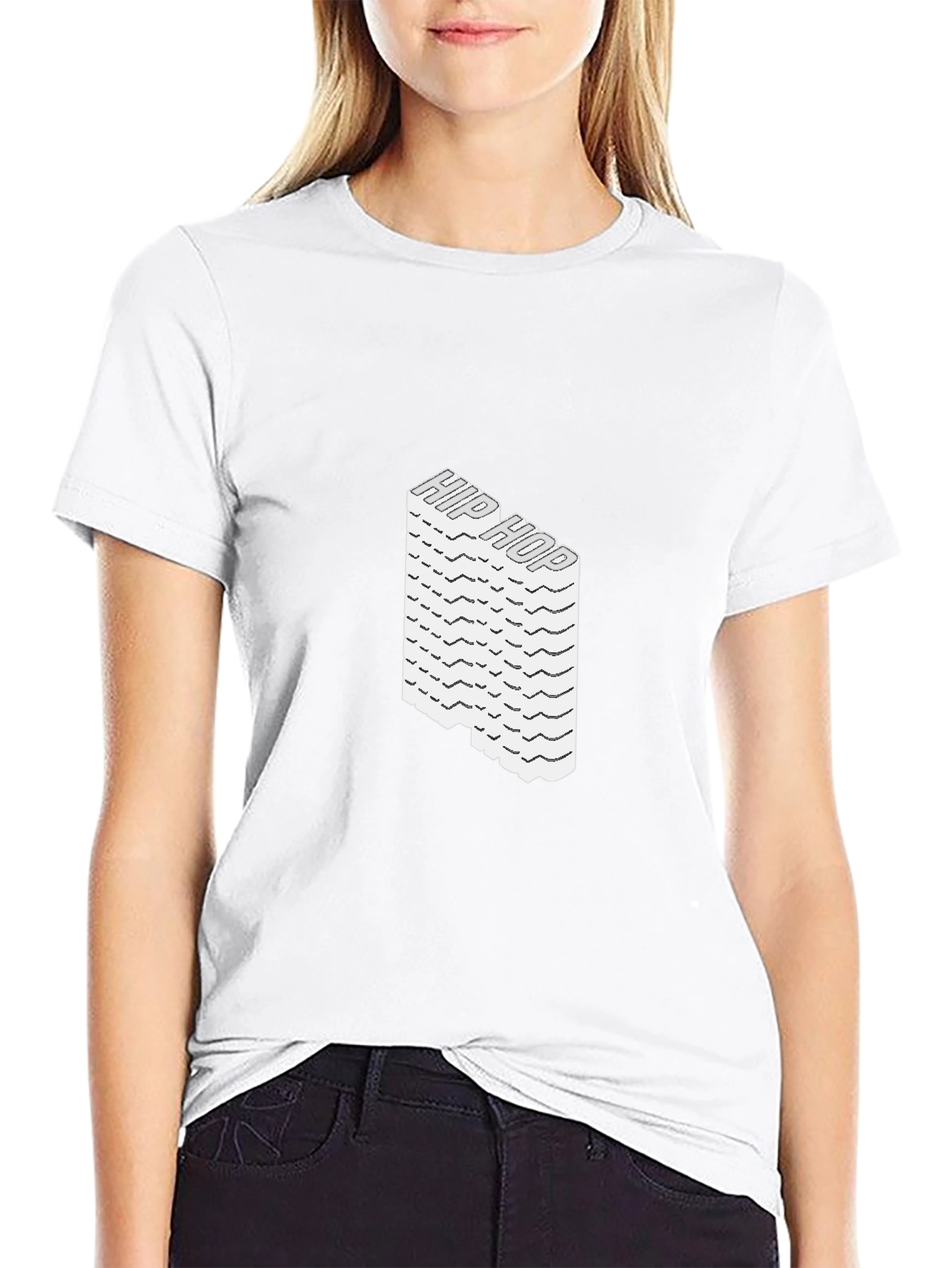Hip Hop Stacked Graphic Tee - Black