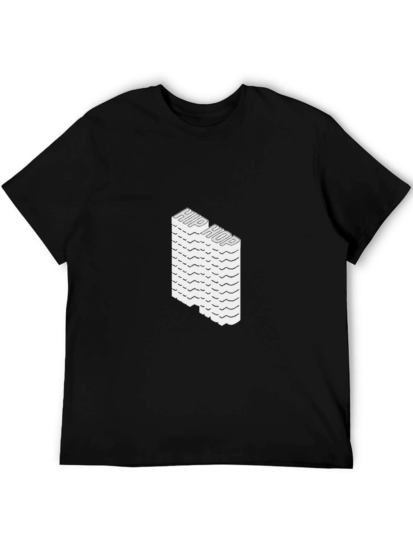 Hip Hop Stacked Graphic Tee - Black