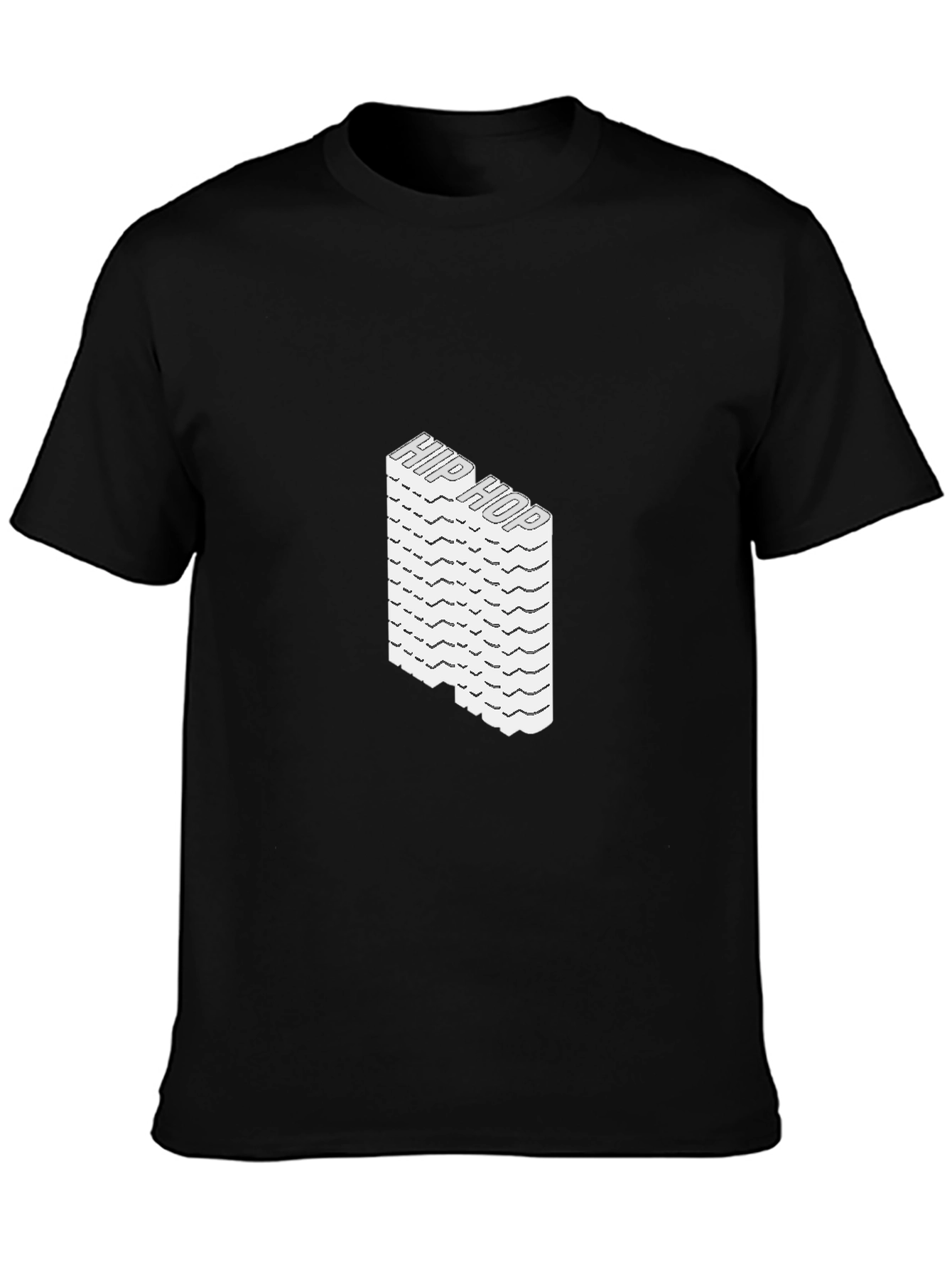 Hip Hop Stacked Graphic Tee - Black