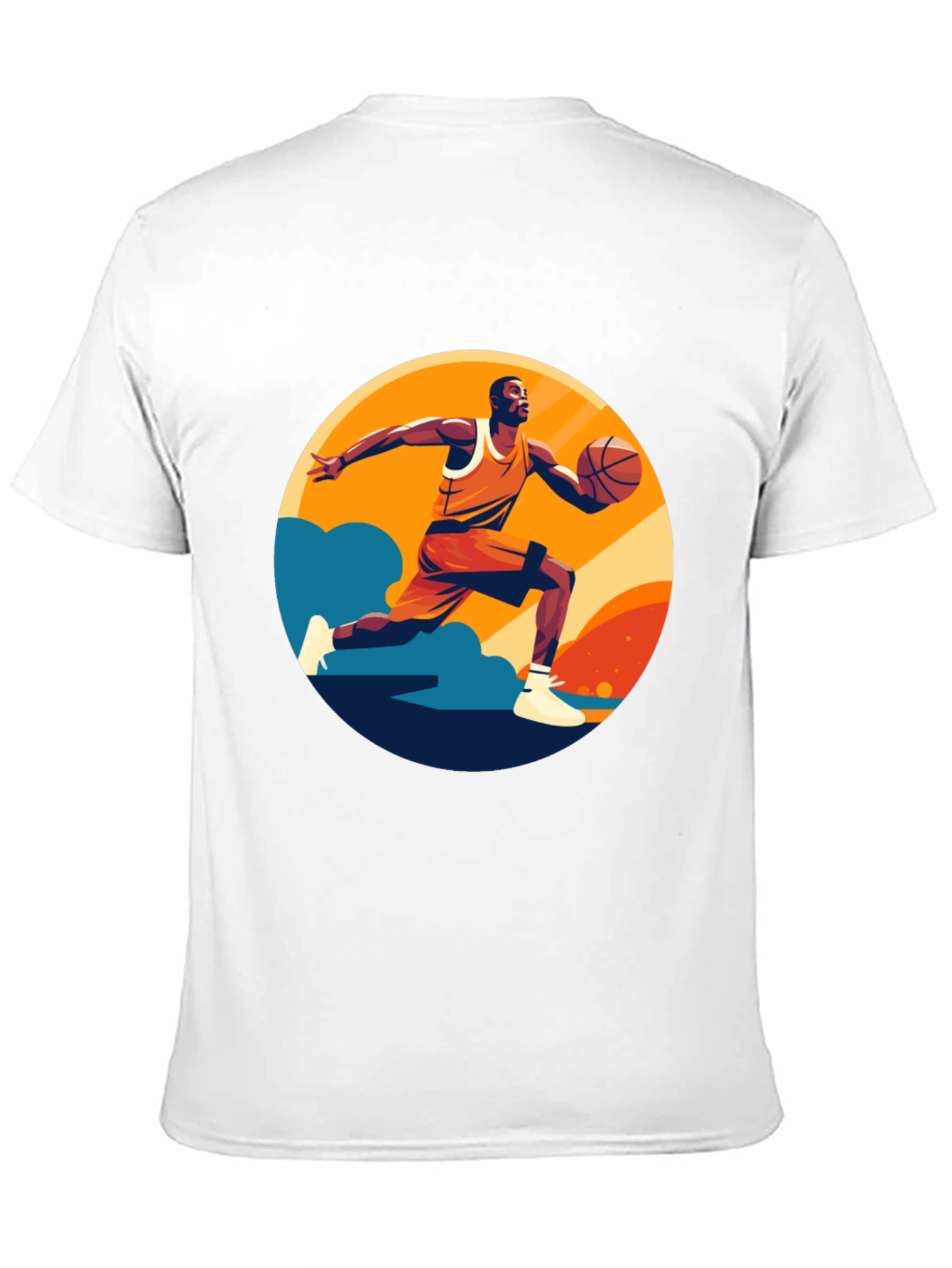 Basketball Player Graphic Print Black T-Shirt