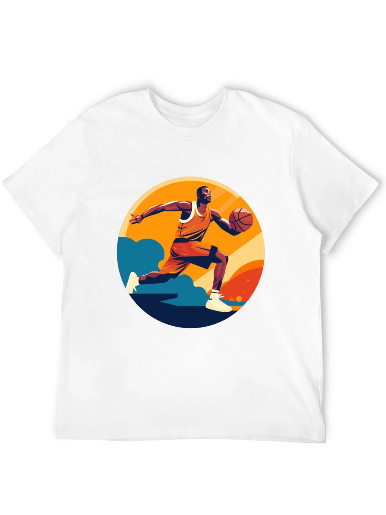 Basketball Player Graphic Print Black T-Shirt