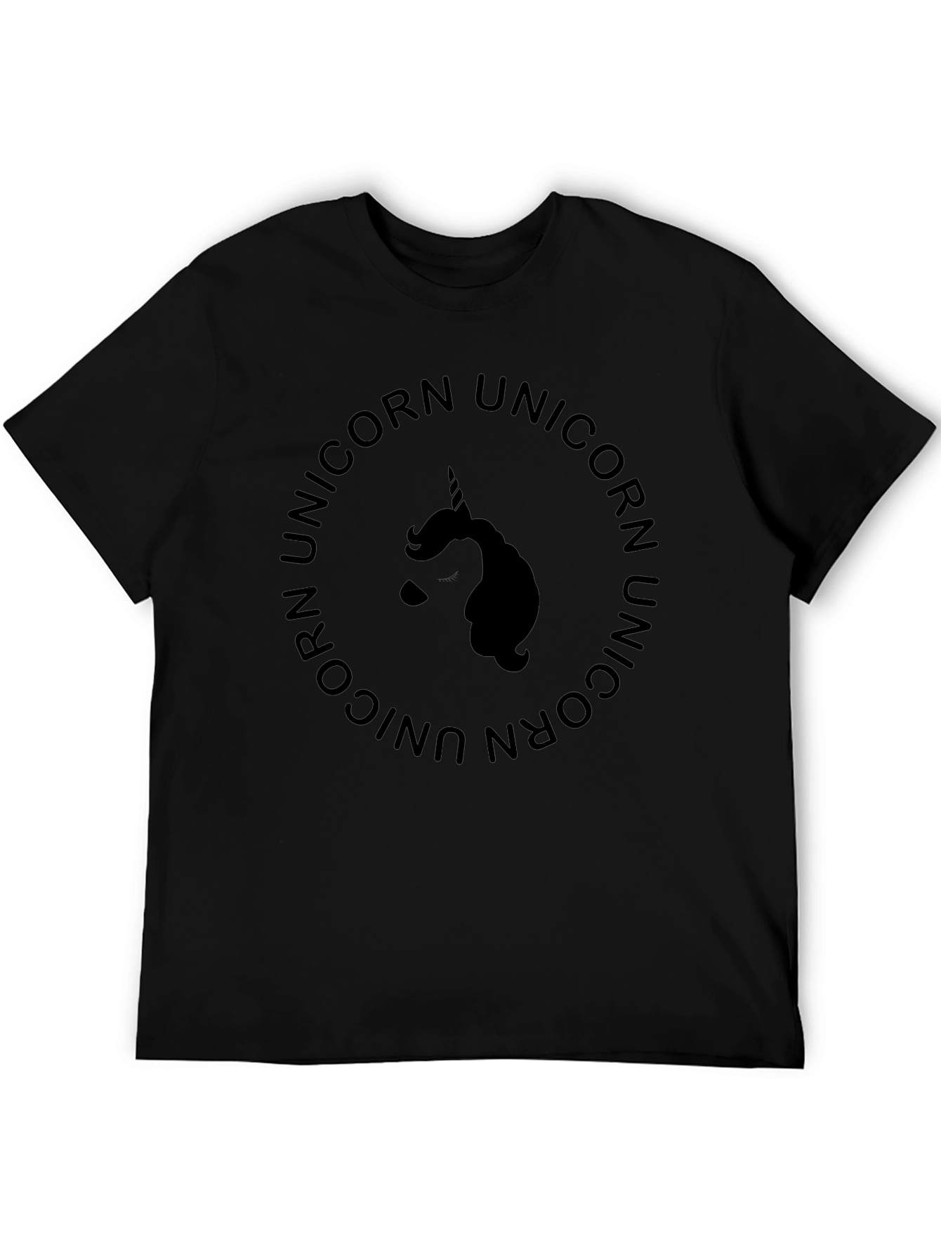 Unicorn Circle Graphic Black T-Shirt