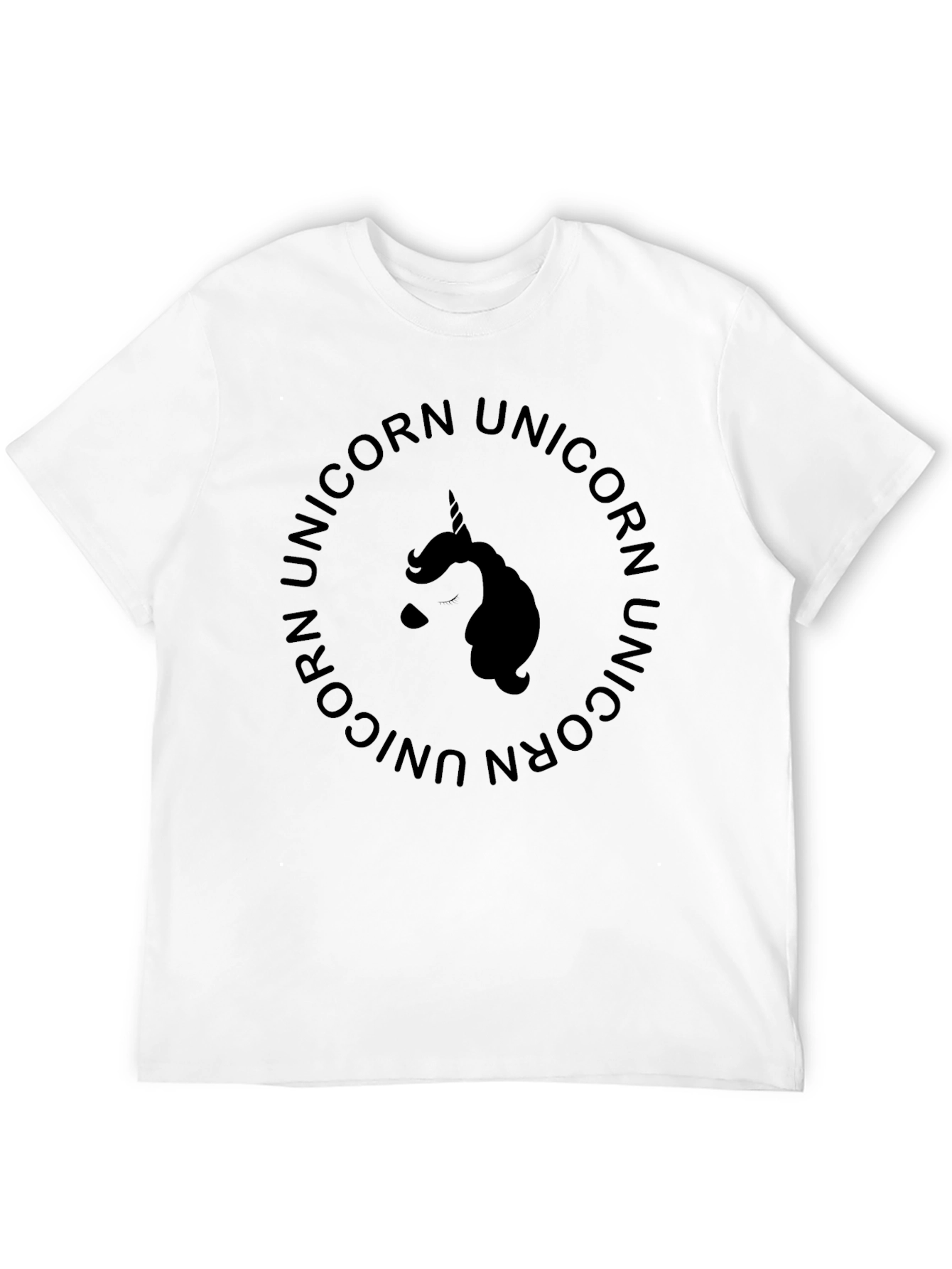 Unicorn Circle Graphic Black T-Shirt