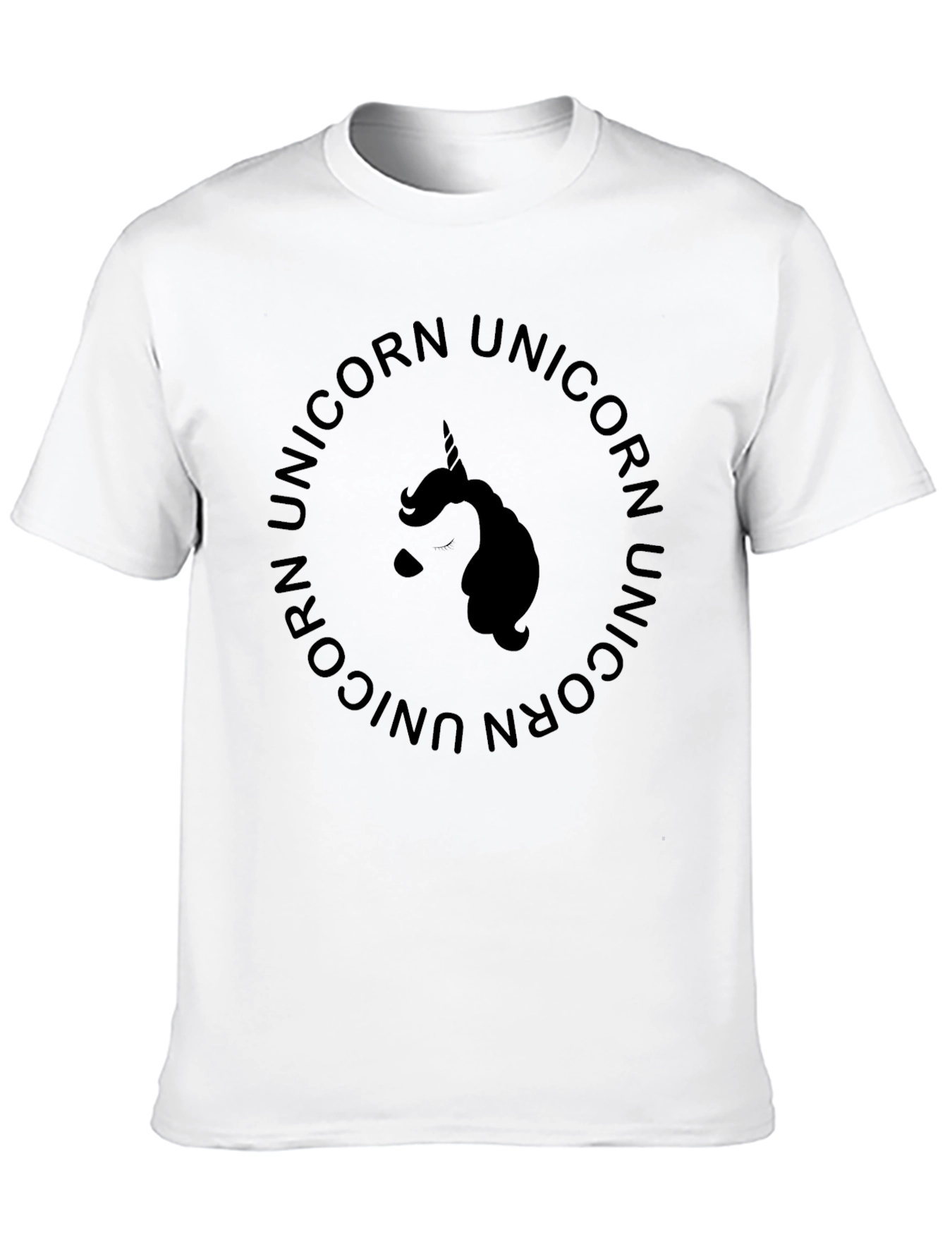 Unicorn Circle Graphic Black T-Shirt