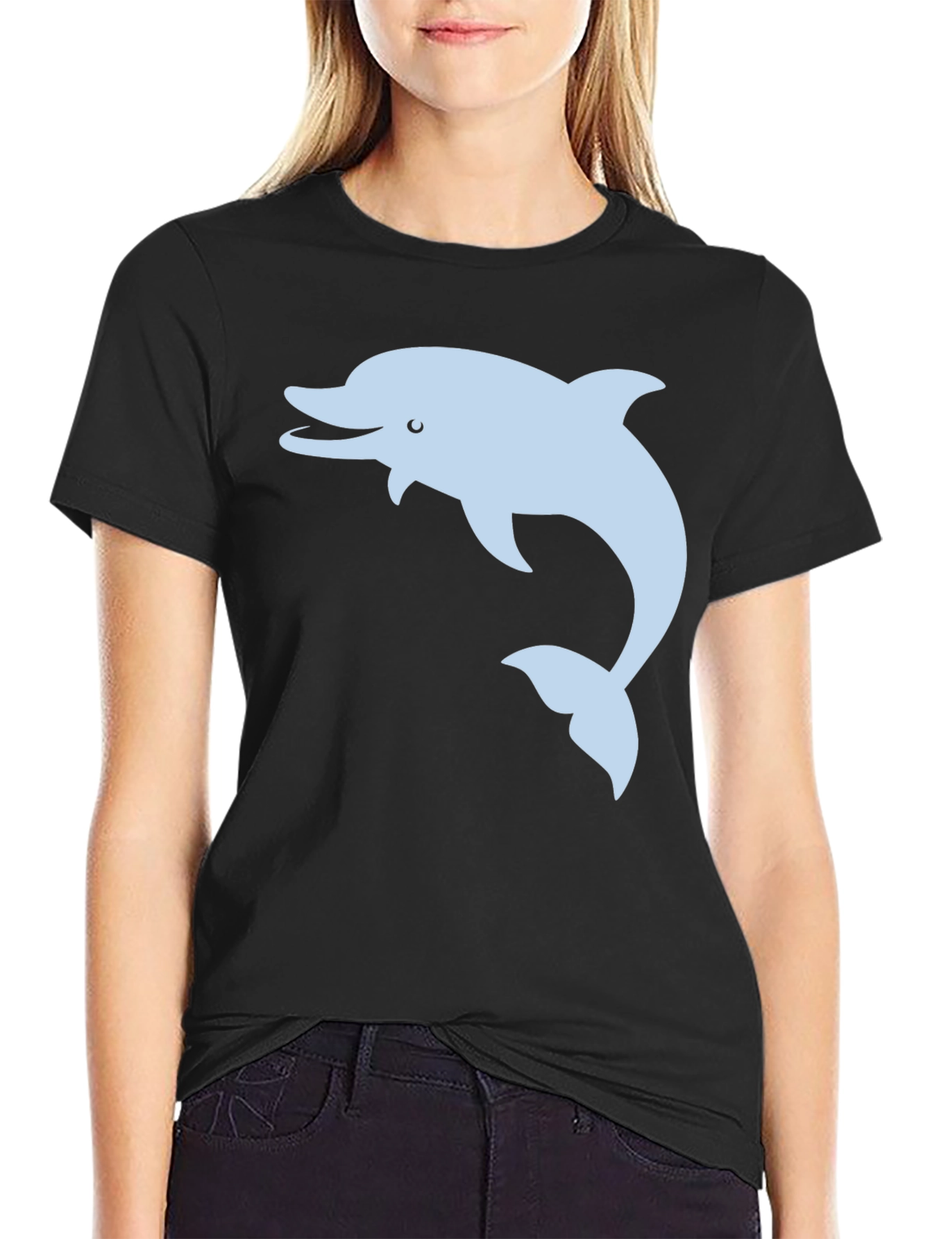 Dolphin Graphic Tee - Black
