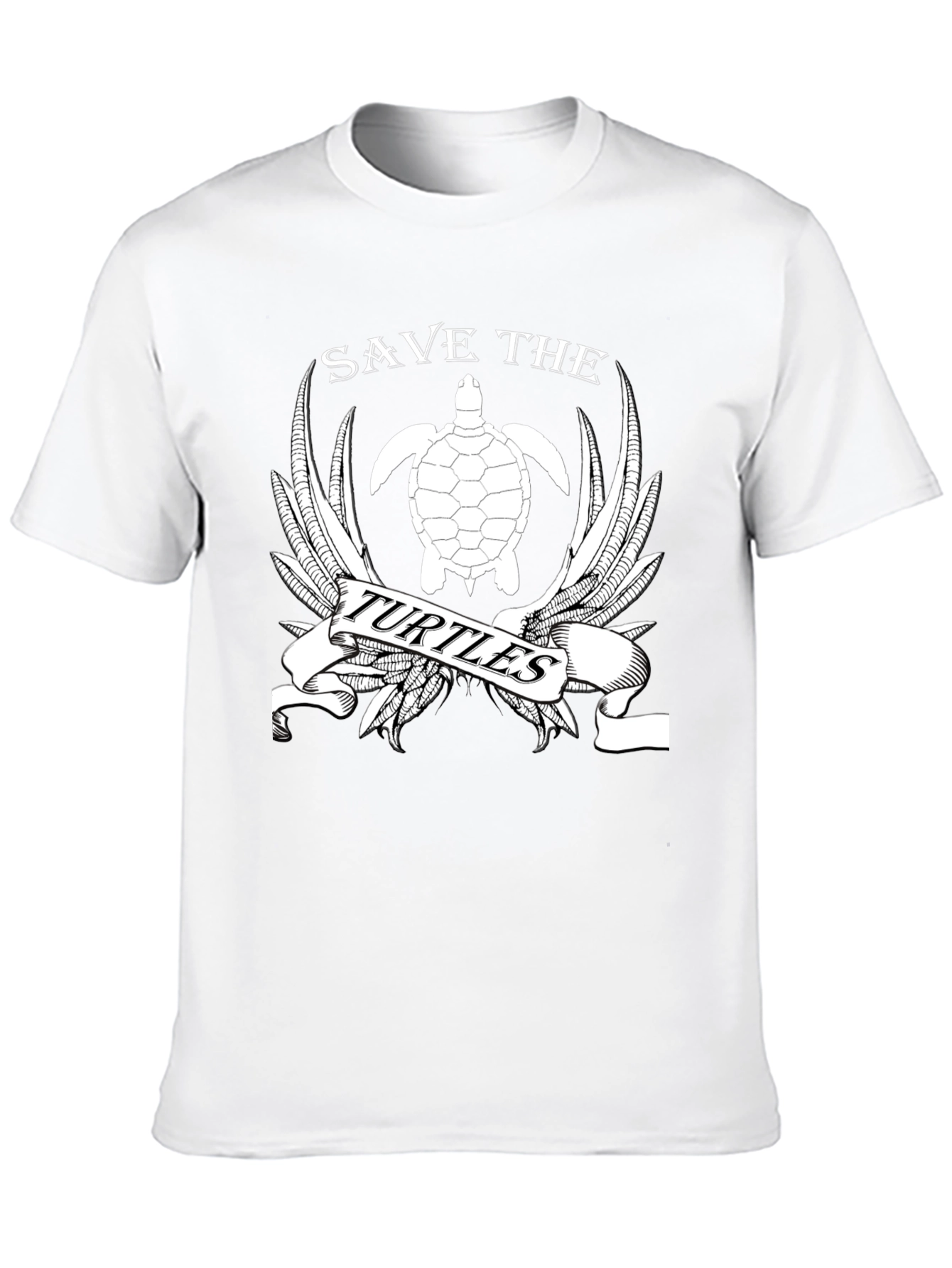 Save the Turtles Graphic T-Shirt - Black