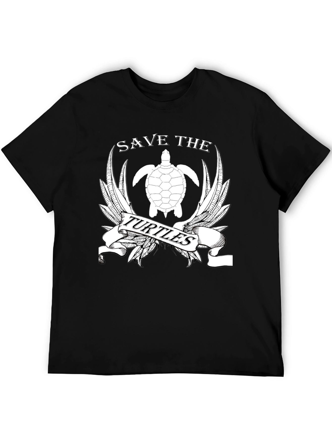 Save the Turtles Graphic T-Shirt - Black