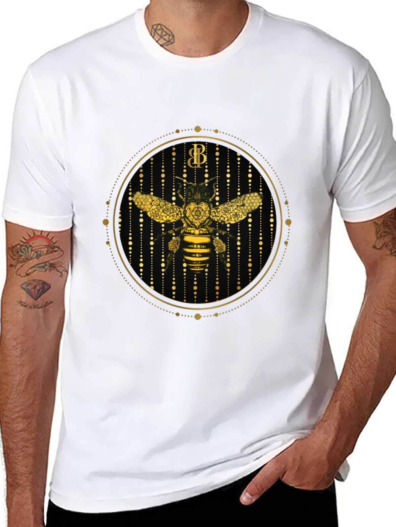 Golden Bee Graphic Tee - Stylish Mens T-Shirt