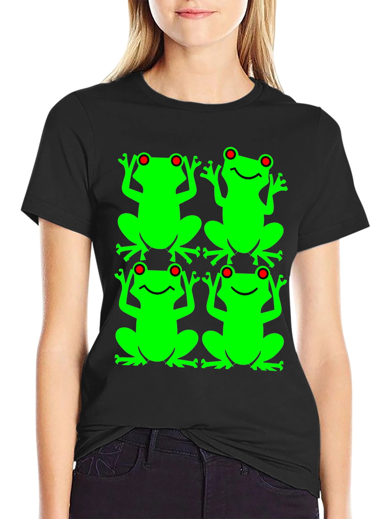 Frog Pattern Graphic T-Shirt