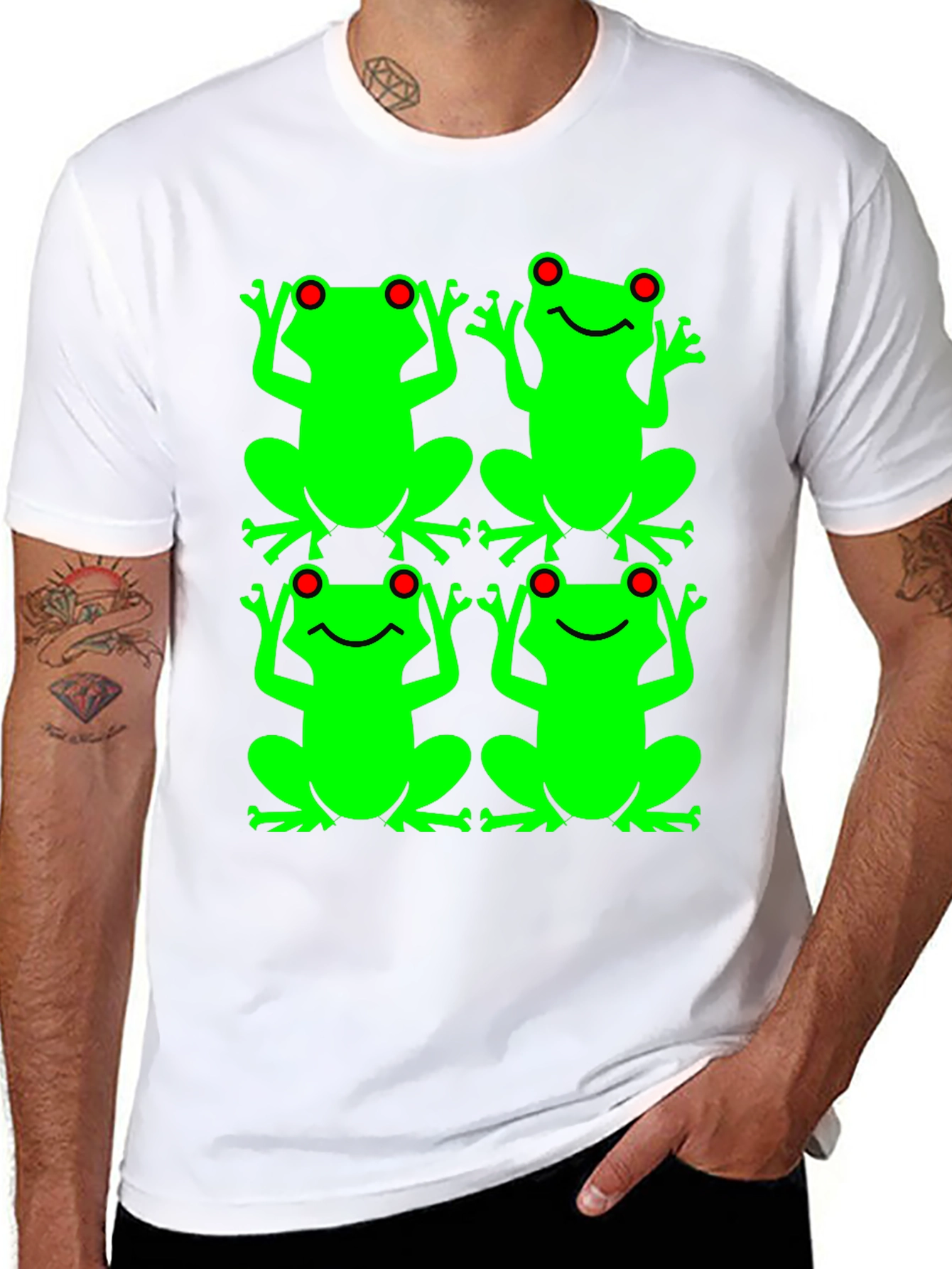 Frog Pattern Graphic T-Shirt