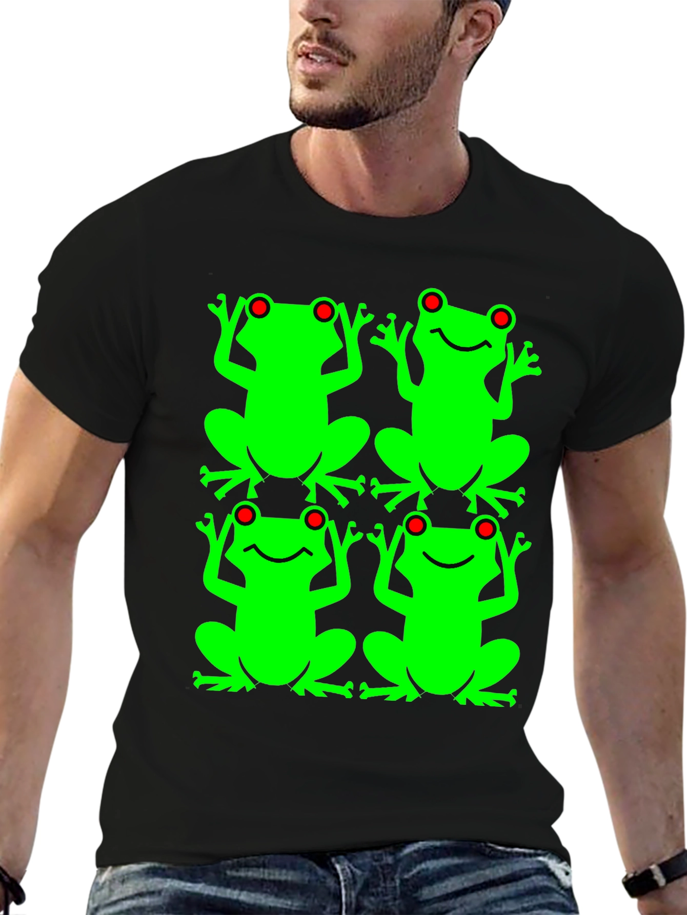 Frog Pattern Graphic T-Shirt