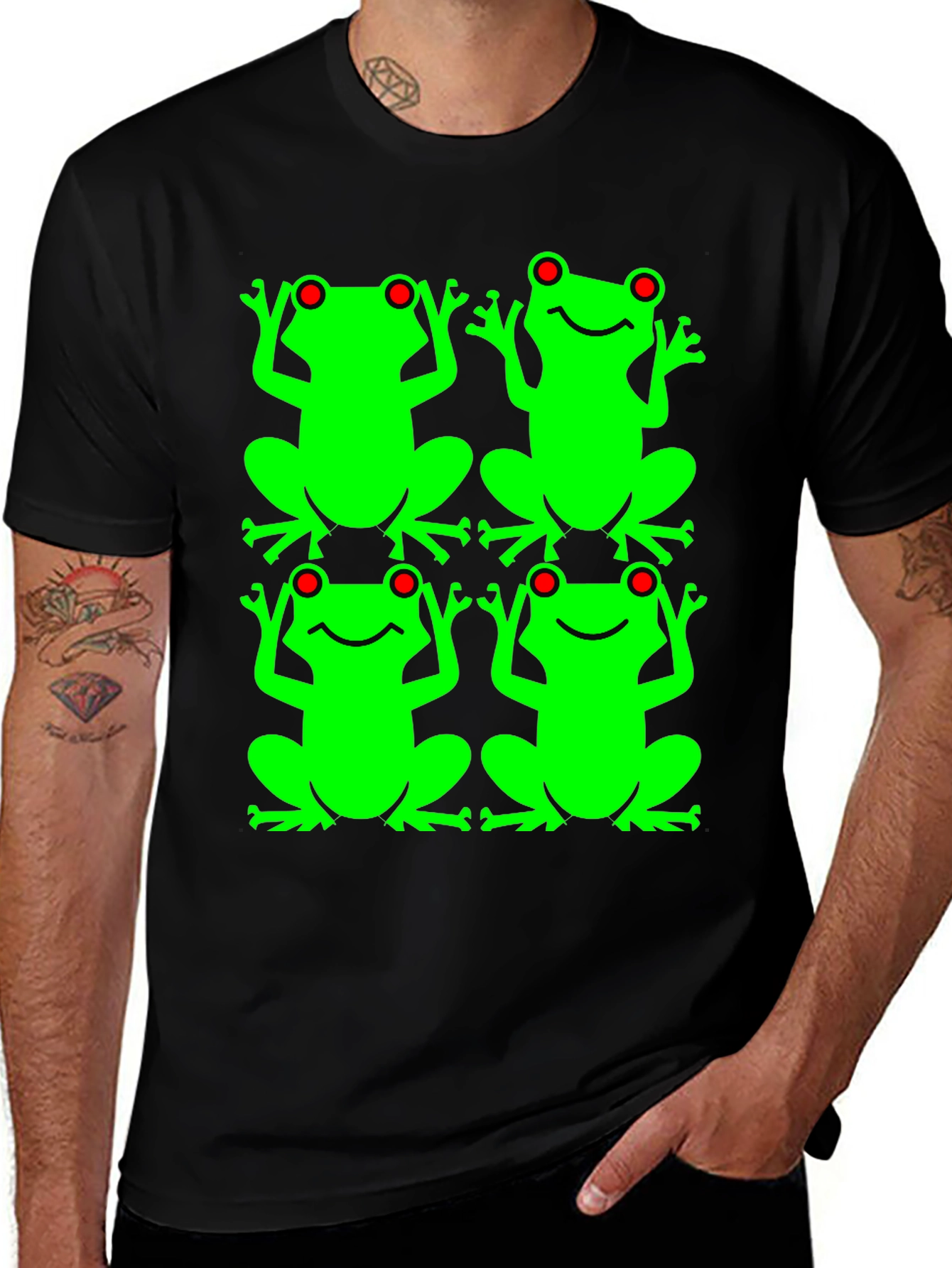 Frog Pattern Graphic T-Shirt