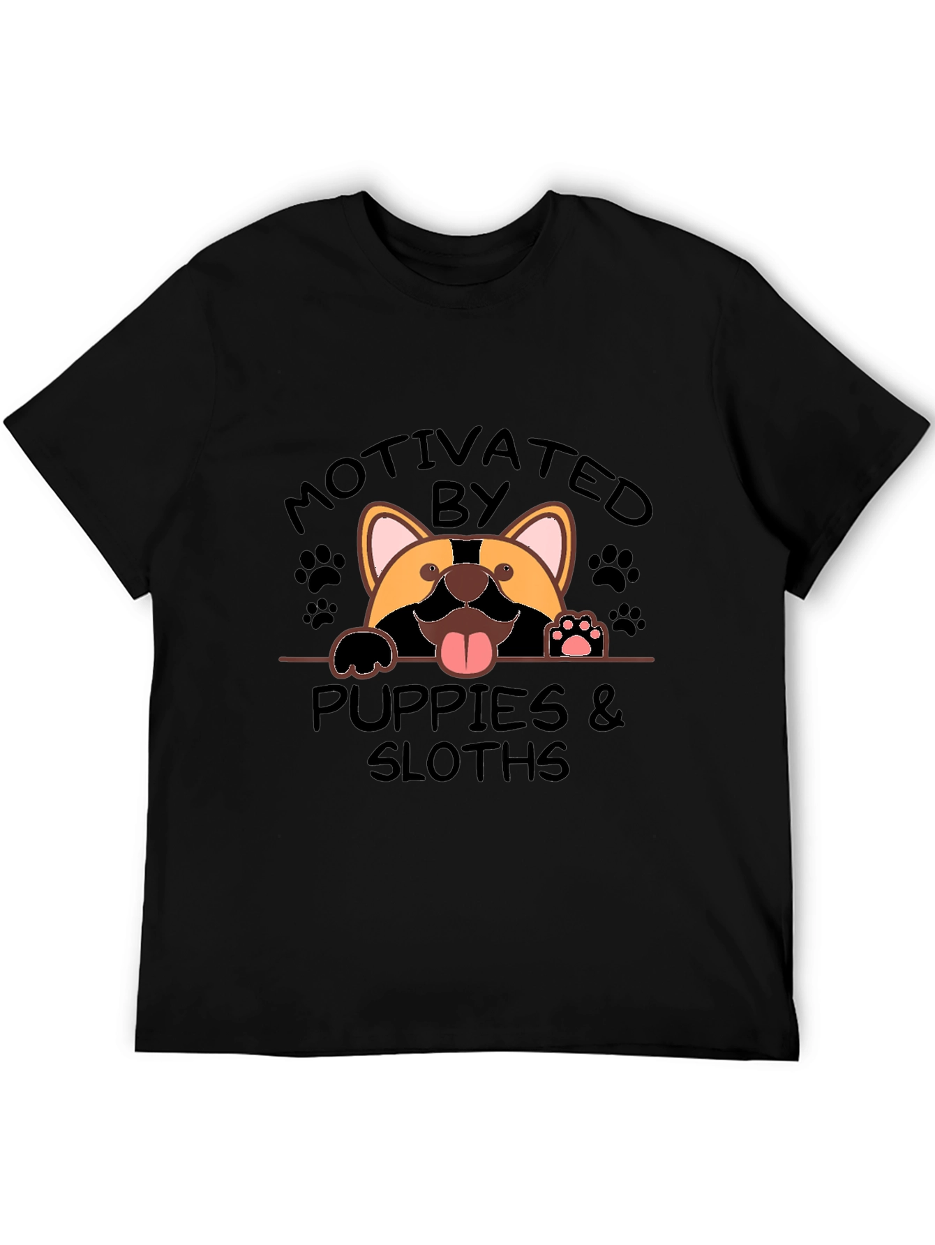 Motivated by Puppies and Sloths Graphic T-Shirt