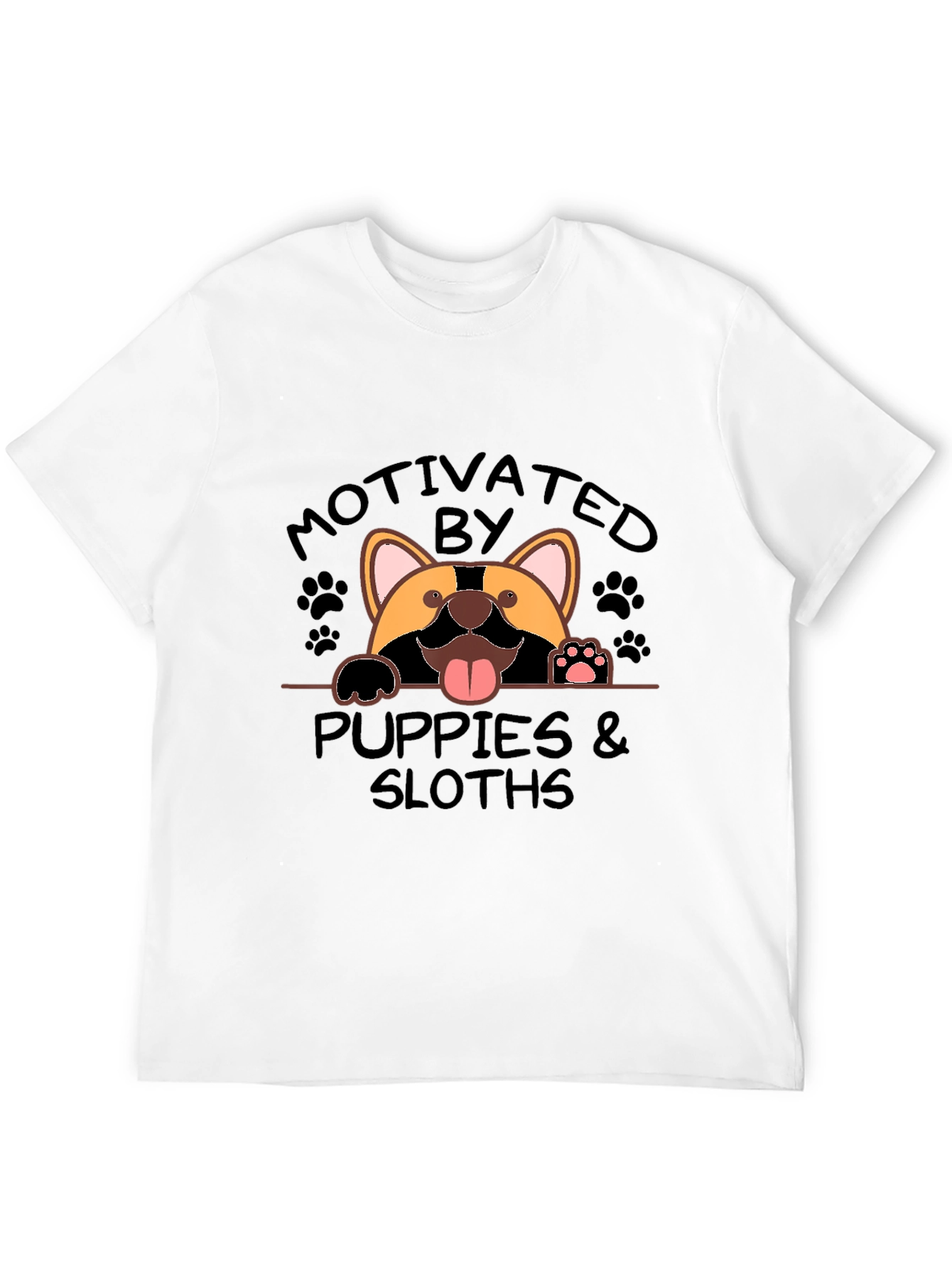 Motivated by Puppies and Sloths Graphic T-Shirt