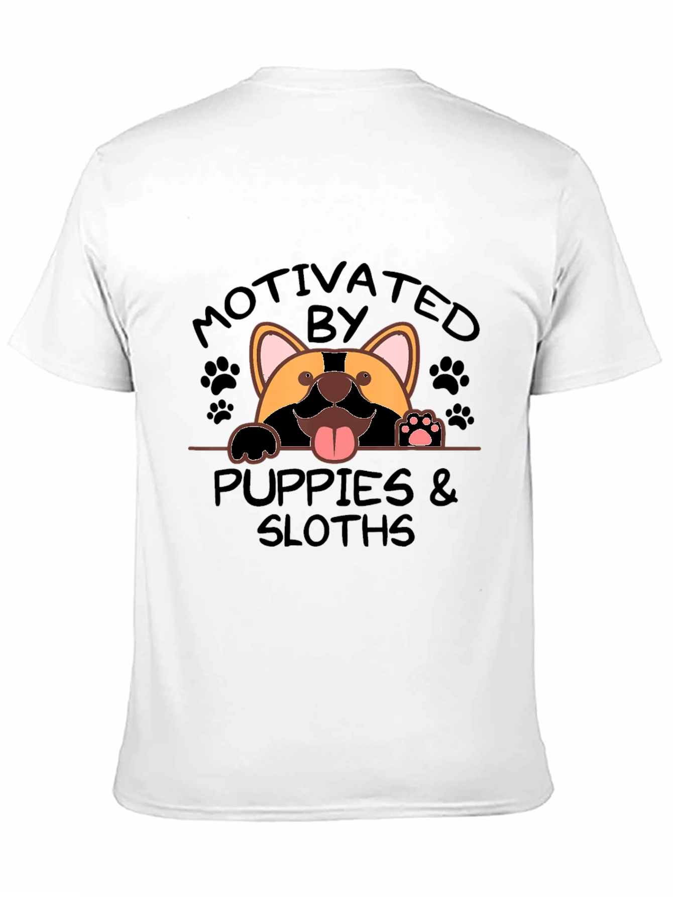Motivated by Puppies and Sloths Graphic T-Shirt