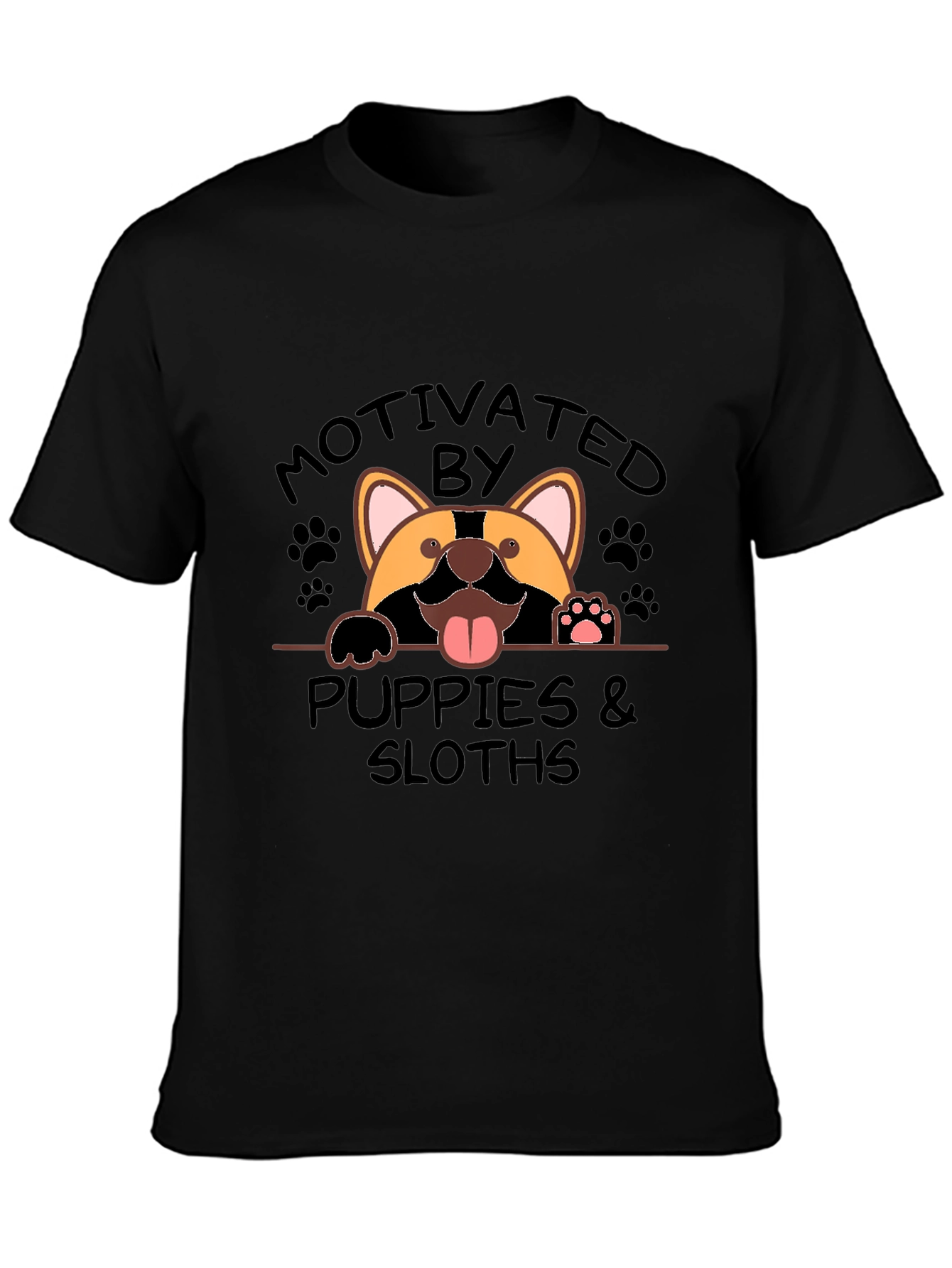 Motivated by Puppies and Sloths Graphic T-Shirt