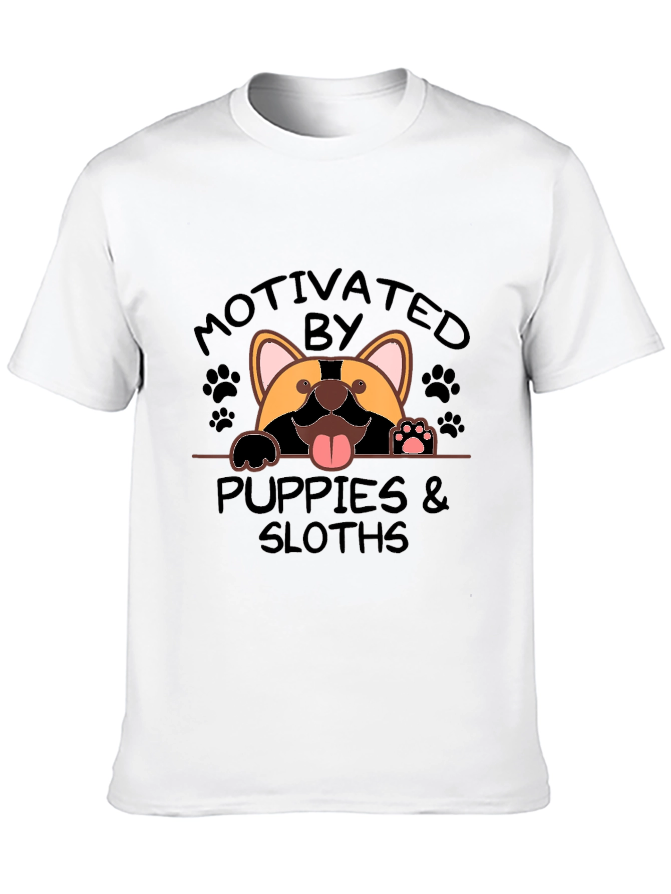 Motivated by Puppies and Sloths Graphic T-Shirt