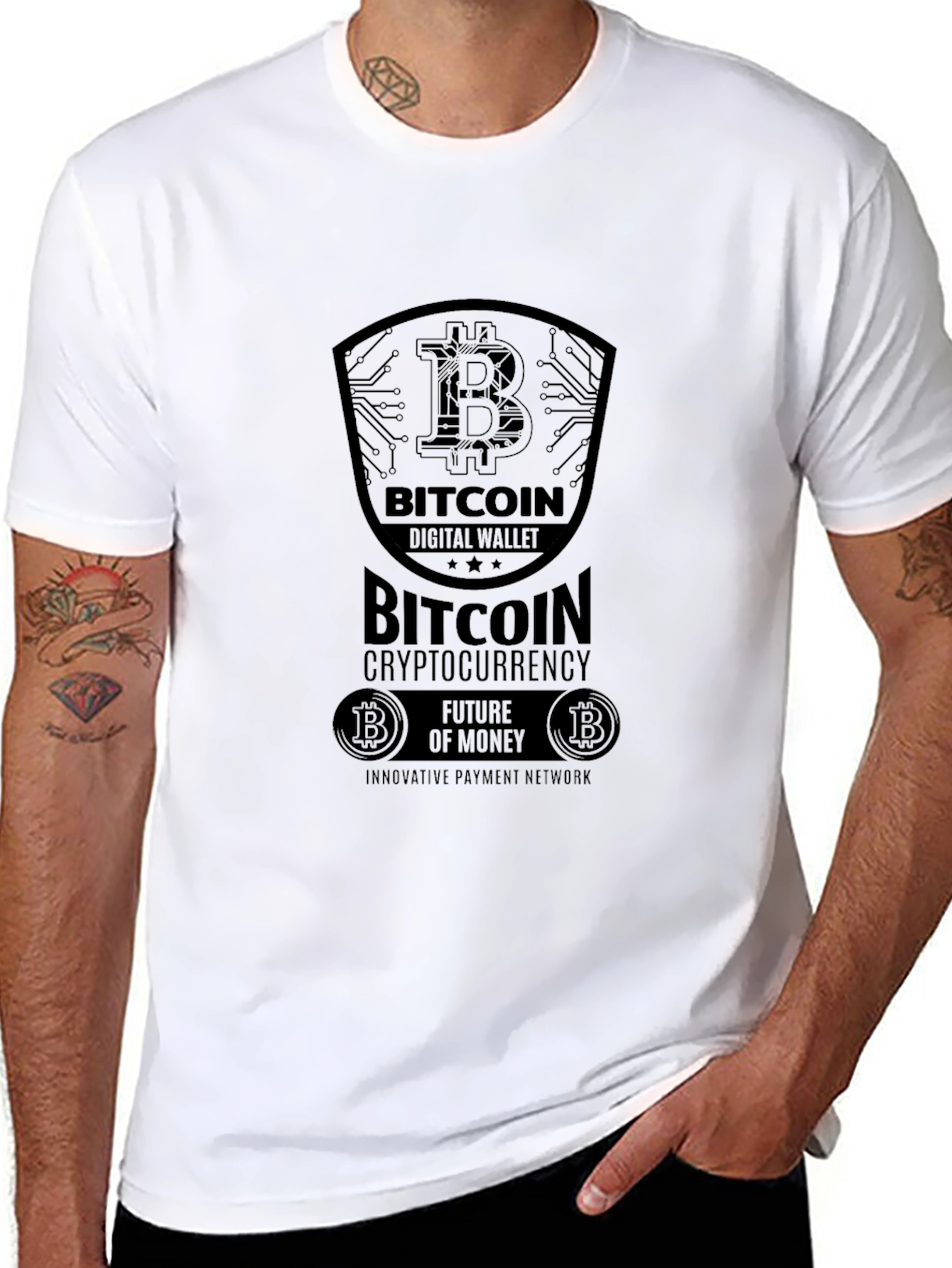 Bitcoin Digital Wallet Black T-Shirt