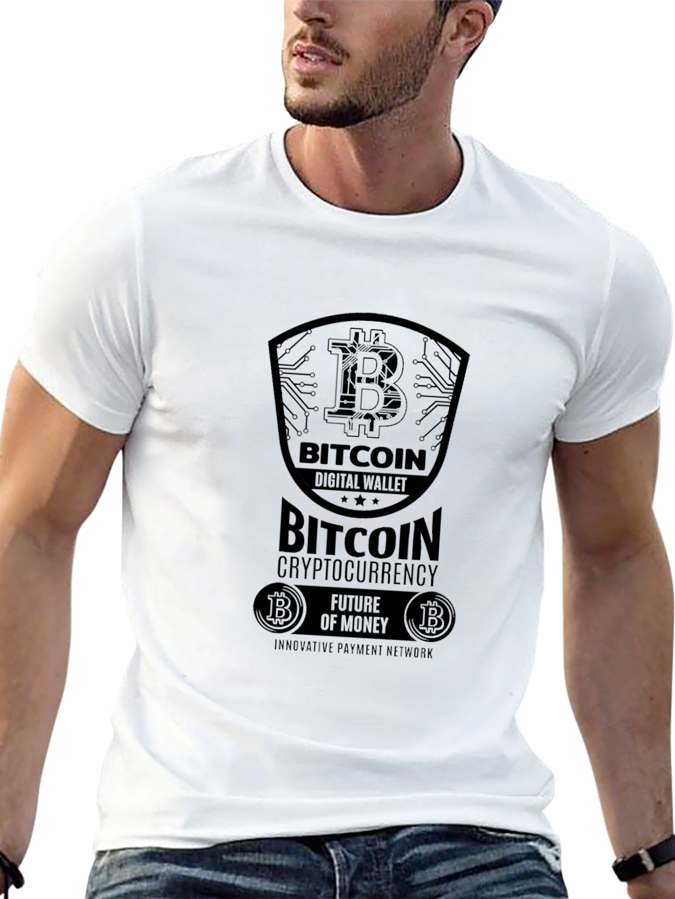Bitcoin Digital Wallet Black T-Shirt