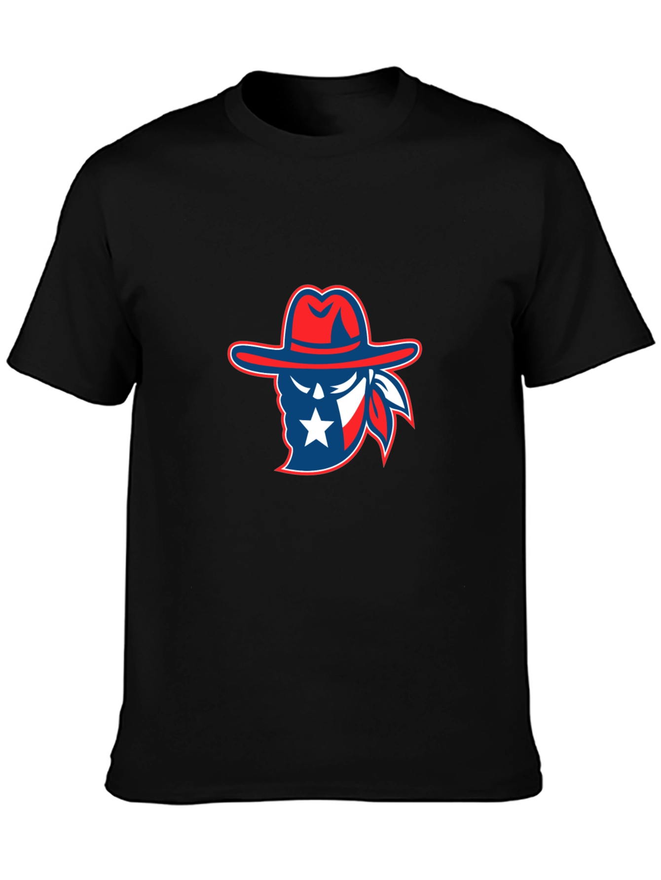 Texan Cowboy Graphic Tee - Black Cotton T-Shirt