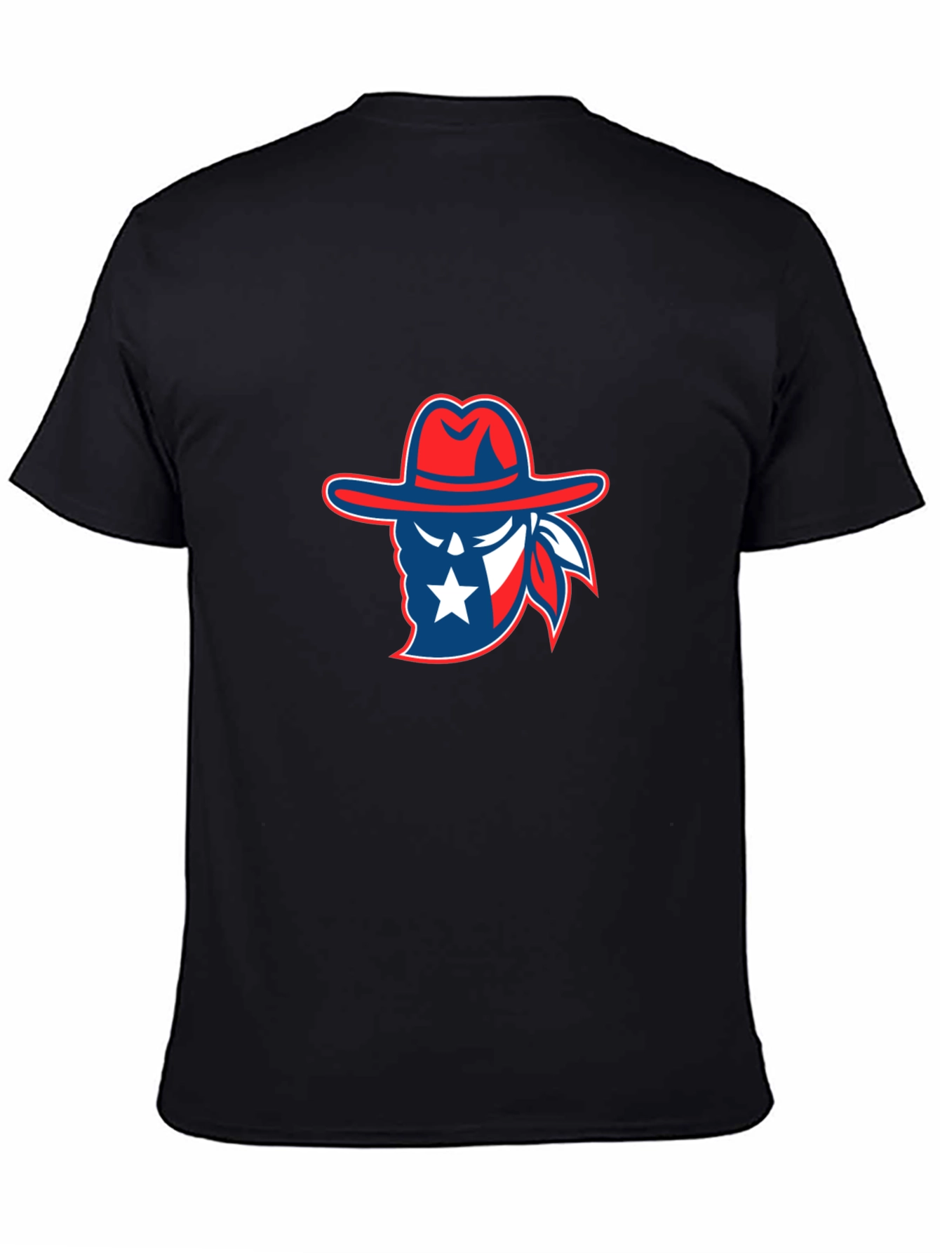 Texan Cowboy Graphic Tee - Black Cotton T-Shirt