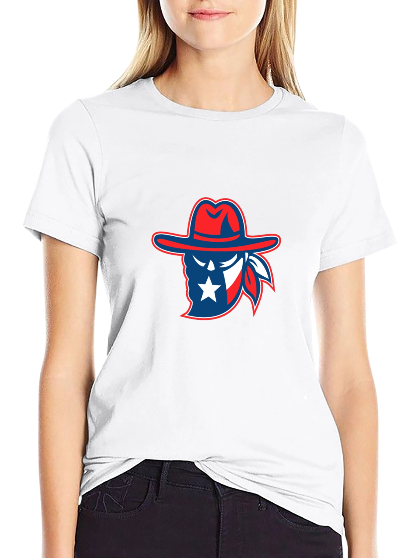 Texan Cowboy Graphic Tee - Black Cotton T-Shirt