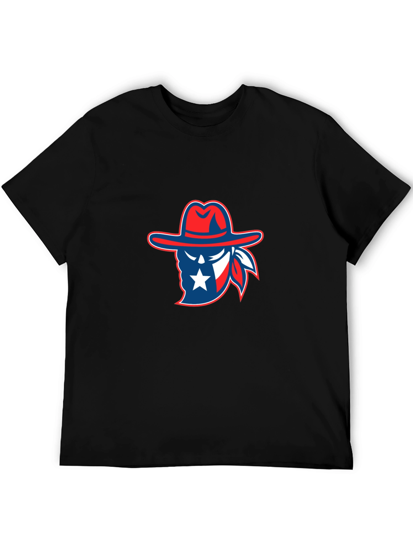Texan Cowboy Graphic Tee - Black Cotton T-Shirt