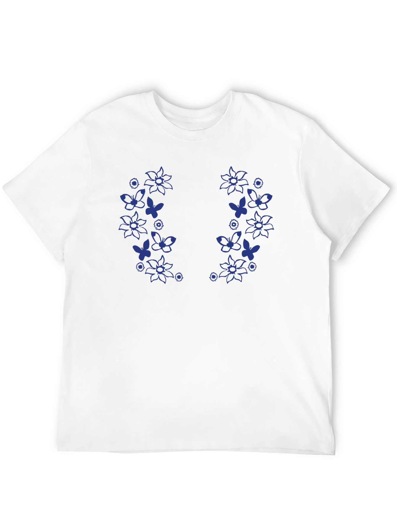 Floral Butterfly Graphic Black T-Shirt