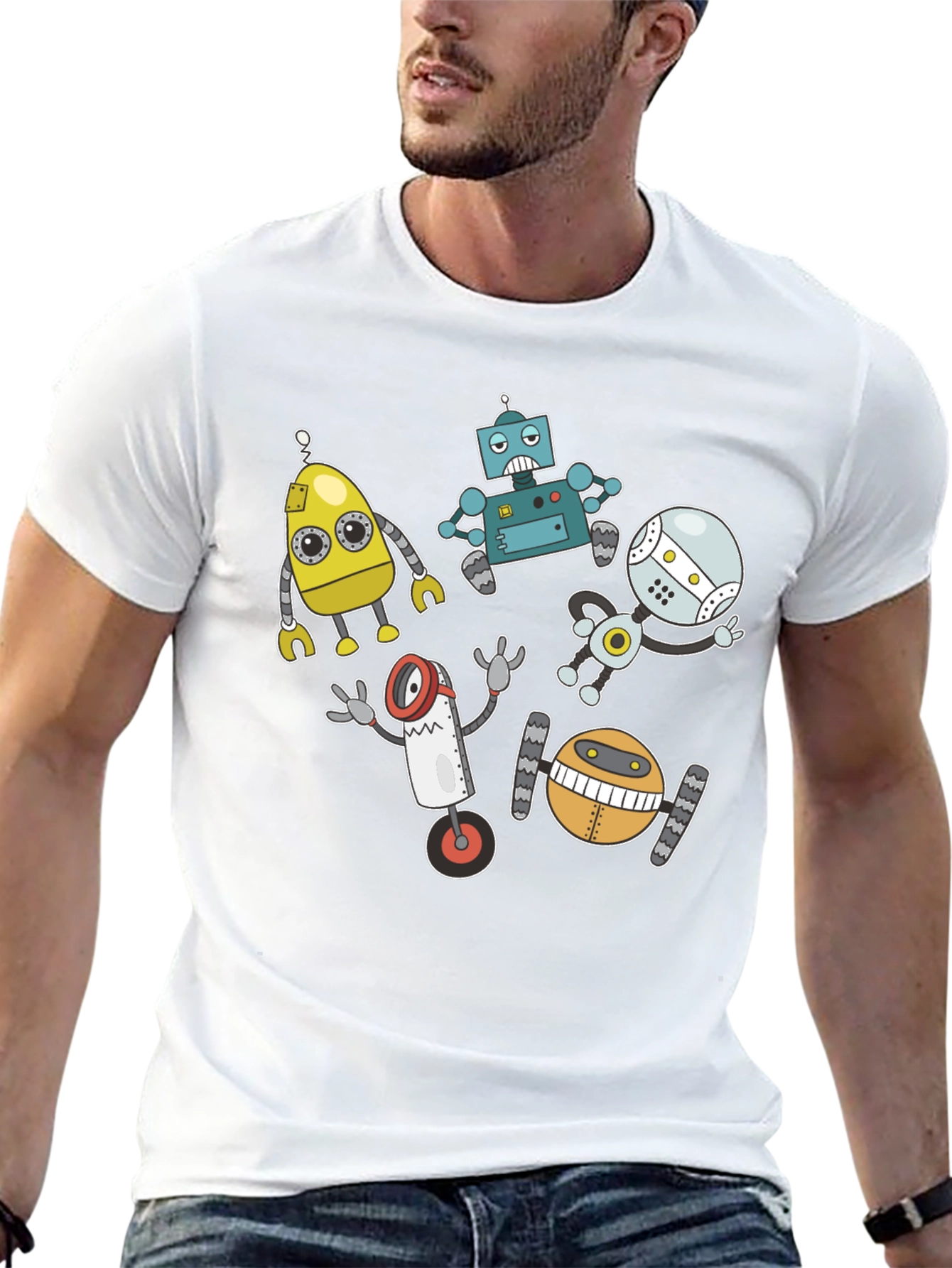 Robots Graphic T-Shirt - Fun & Unique Design