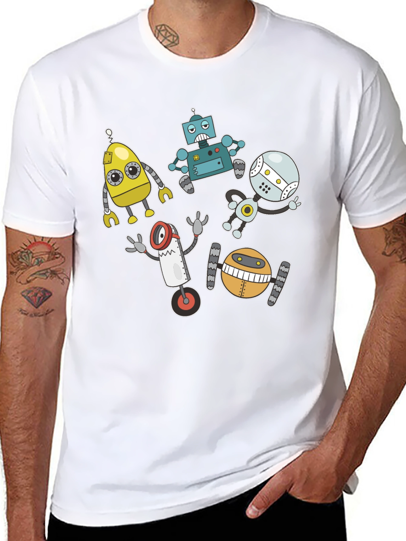 Robots Graphic T-Shirt - Fun & Unique Design
