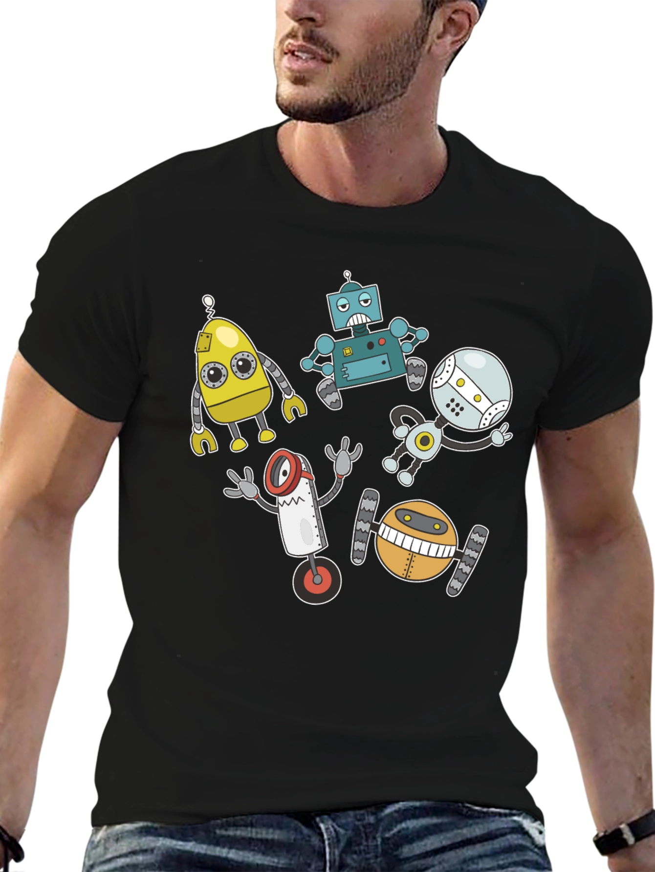 Robots Graphic T-Shirt - Fun & Unique Design