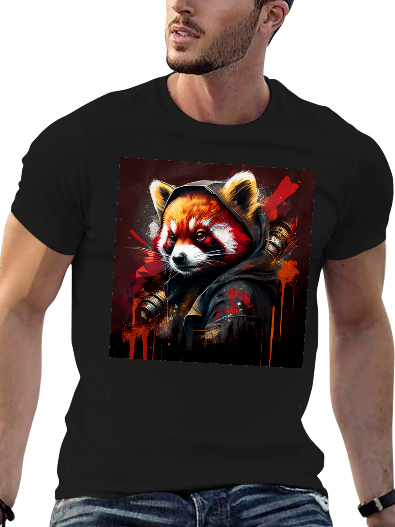 Red Panda Graphic Tee - Urban Style