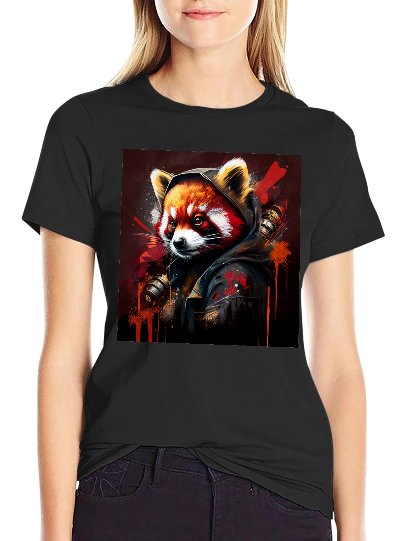 Red Panda Graphic Tee - Urban Style