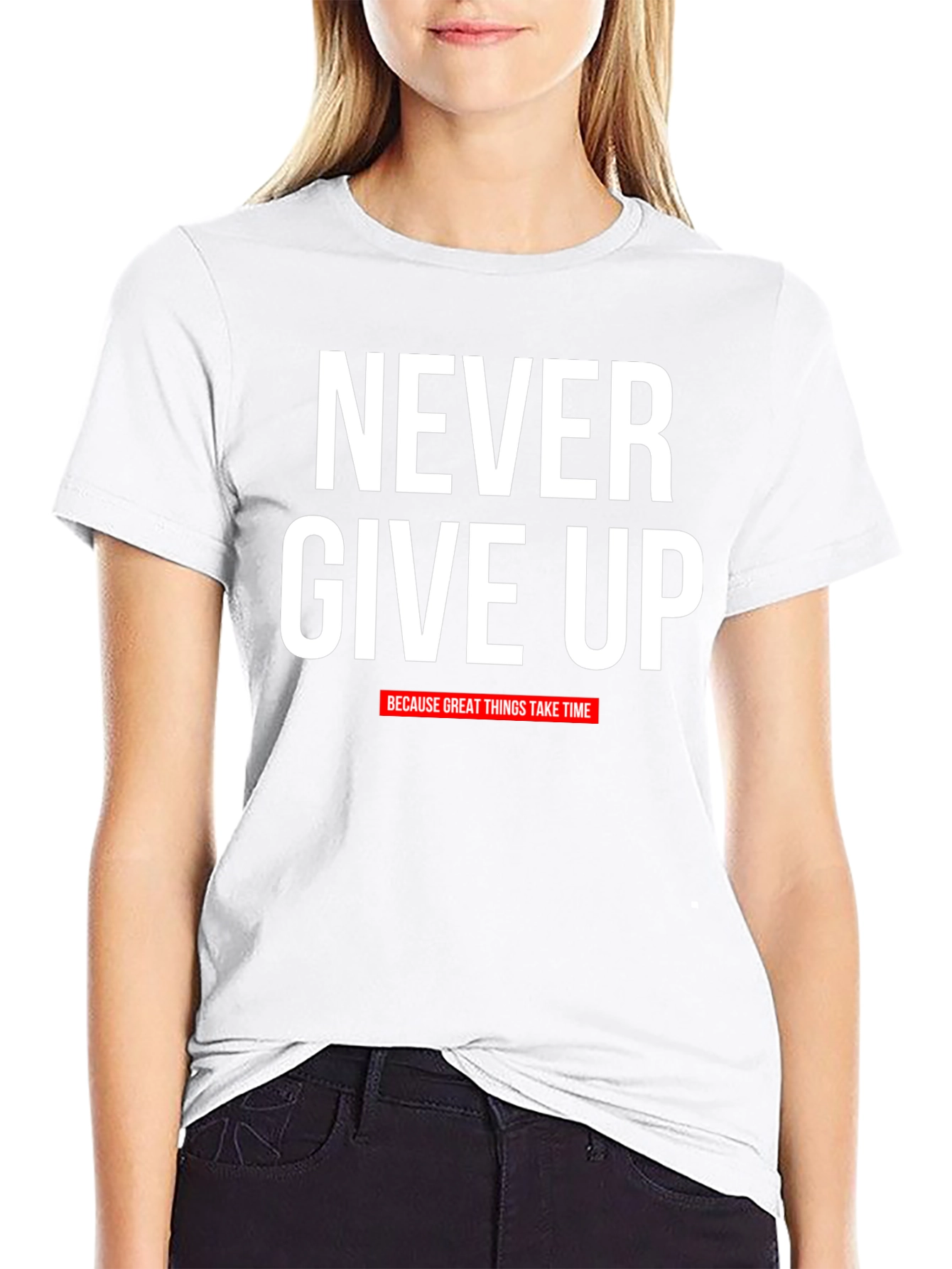 Never Give Up Motivational Graphic T-Shirt