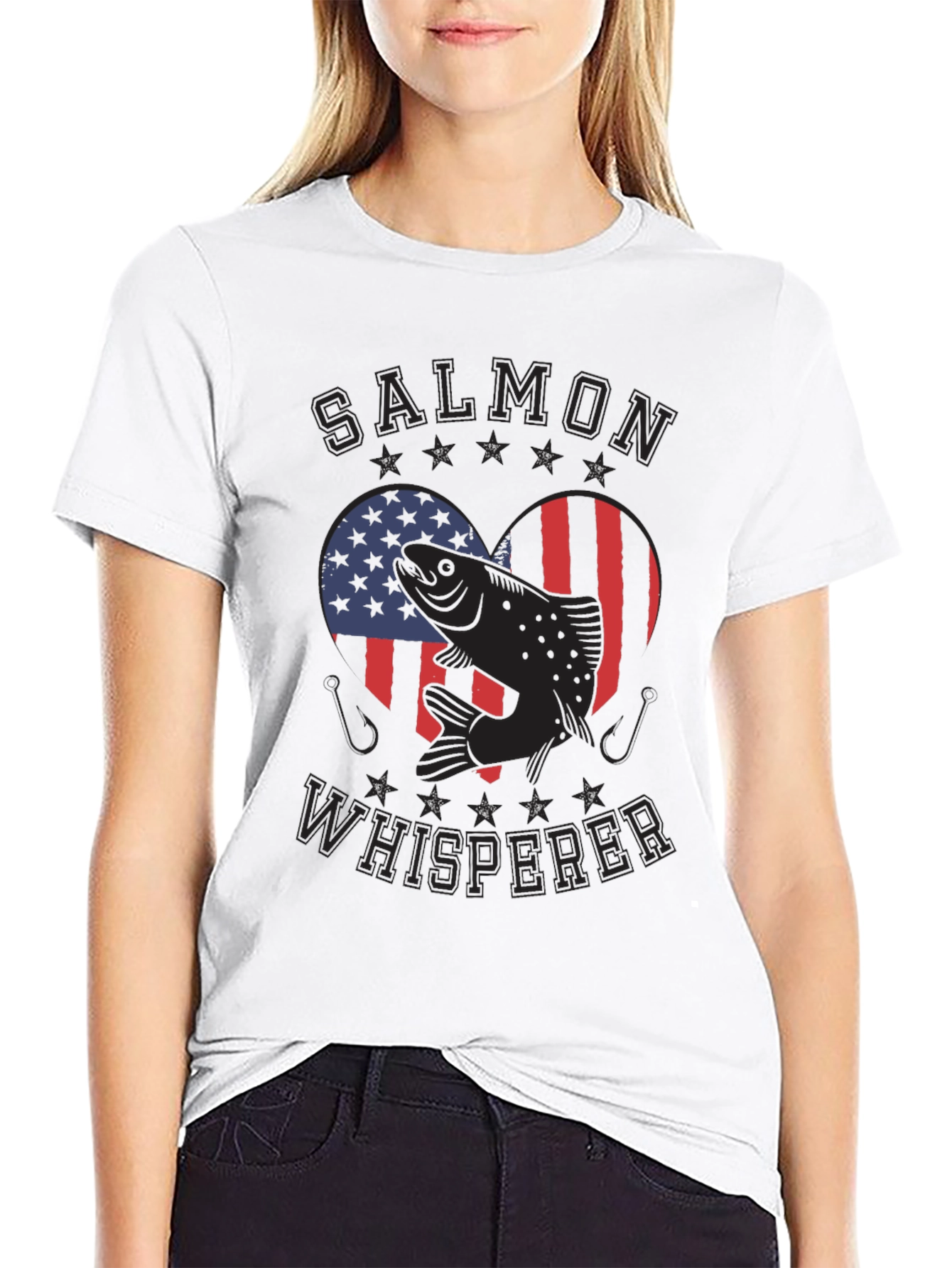 Salmon Whisperer USA Heart T-Shirt