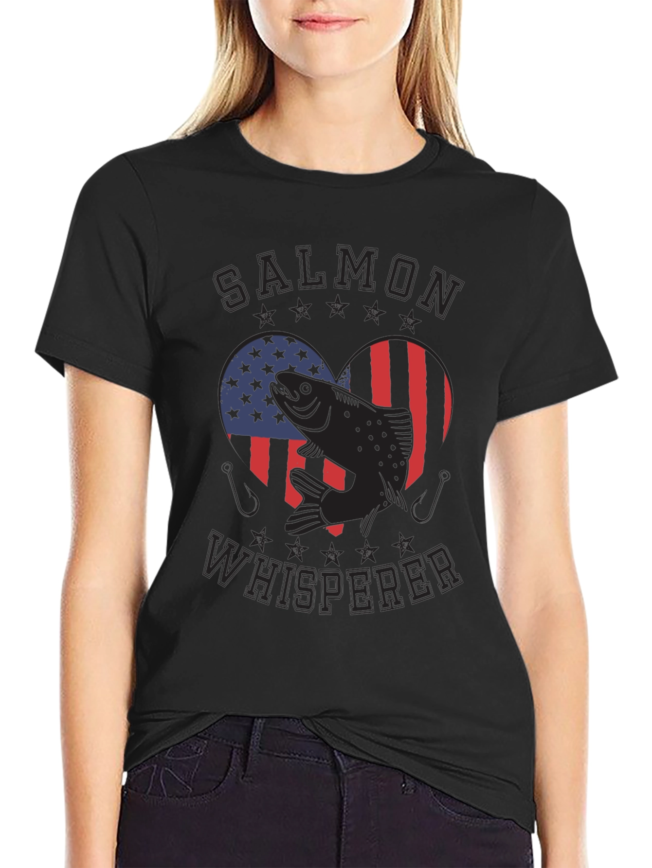 Salmon Whisperer USA Heart T-Shirt