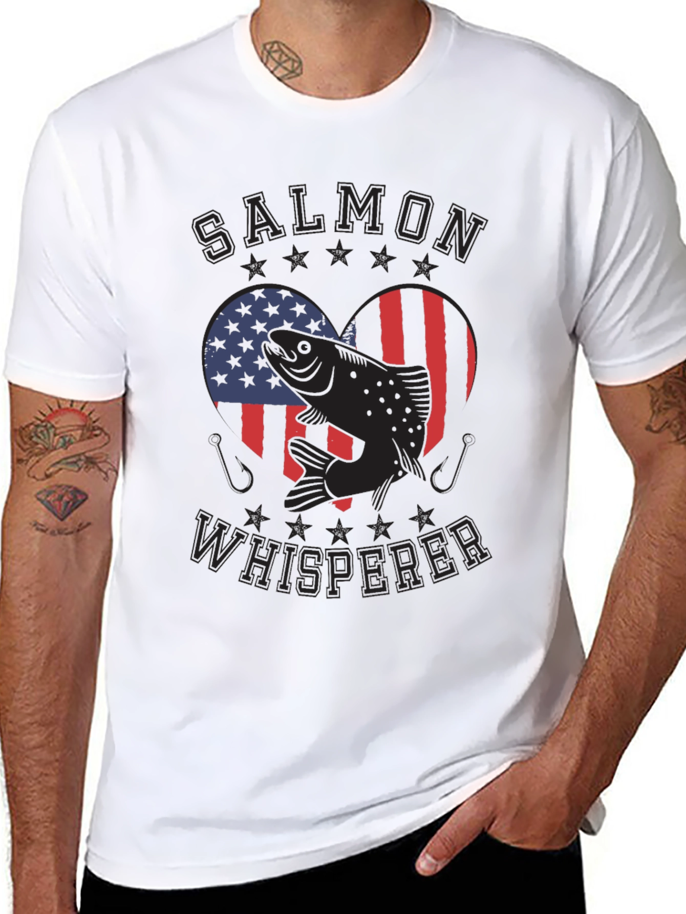 Salmon Whisperer USA Heart T-Shirt