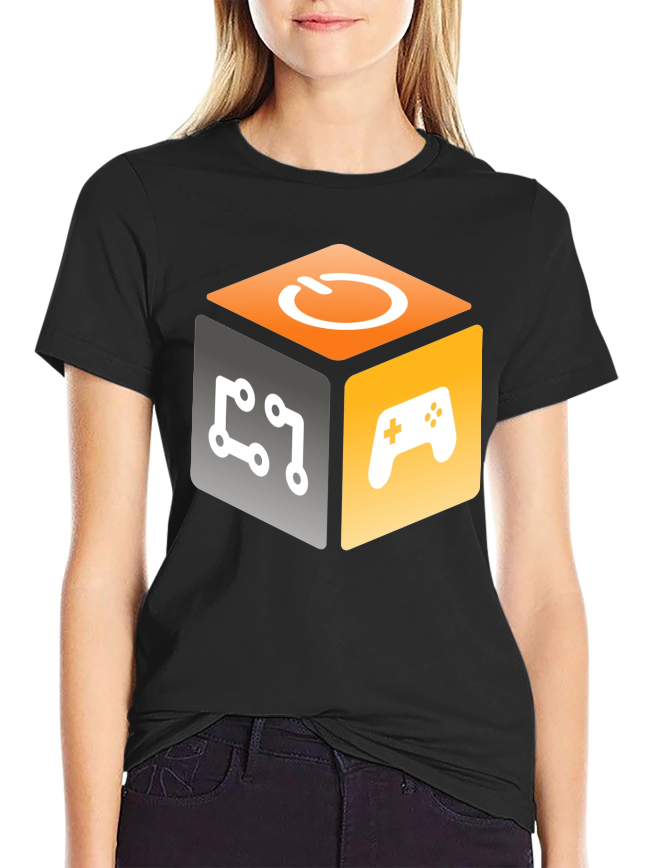 Gamer Cube Graphic T-Shirt - Geeky Style