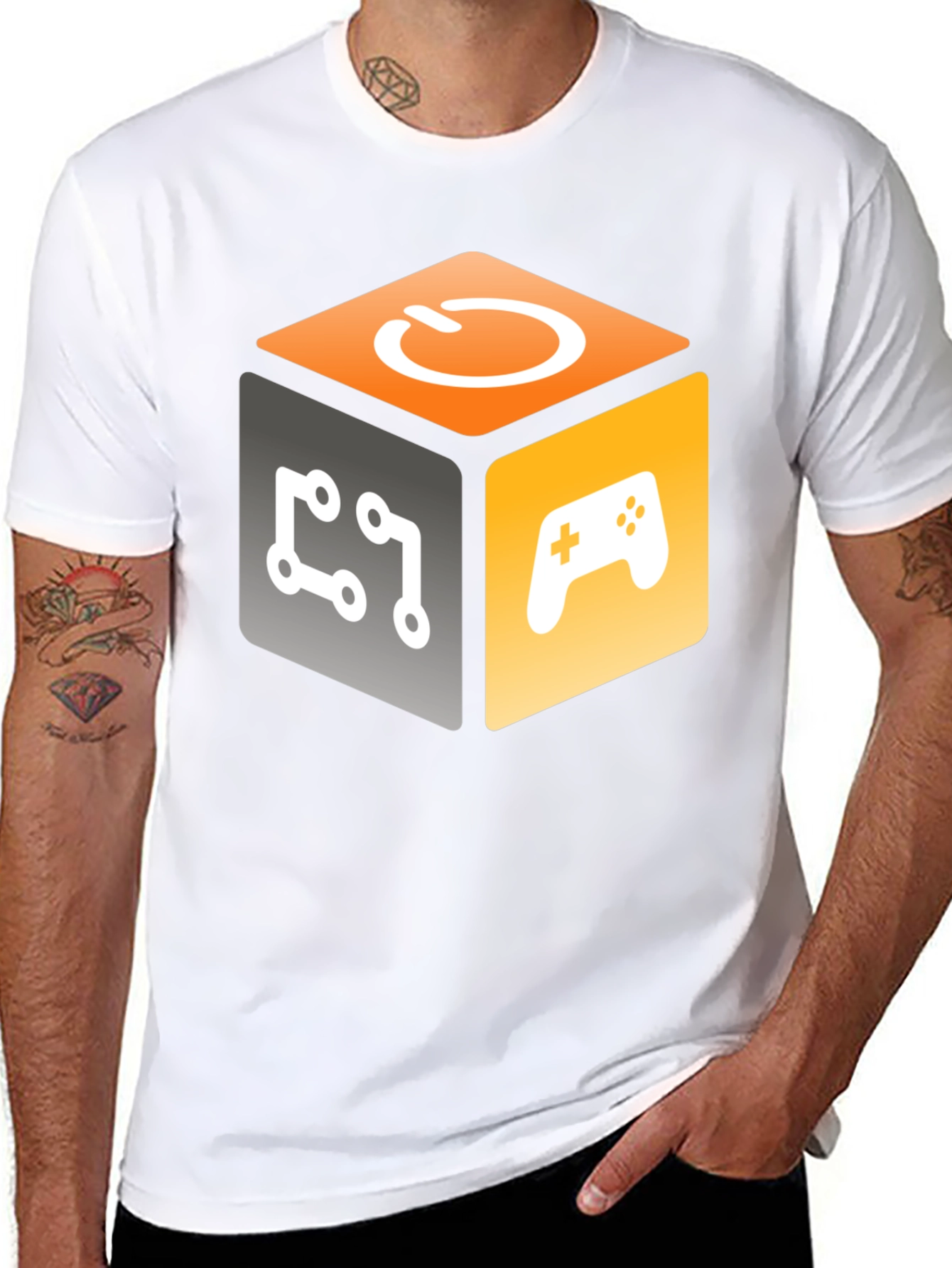 Gamer Cube Graphic T-Shirt - Geeky Style