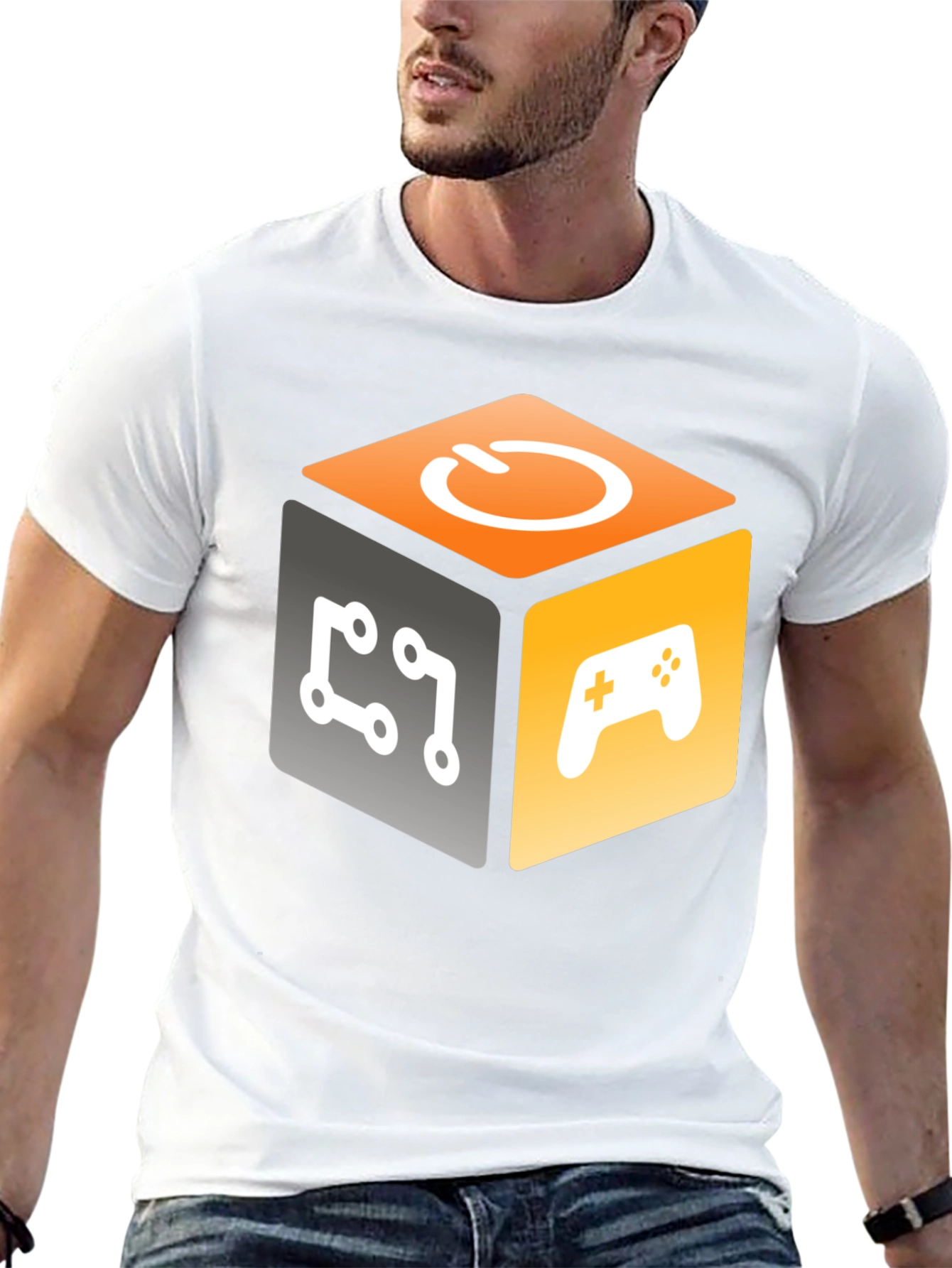 Gamer Cube Graphic T-Shirt - Geeky Style