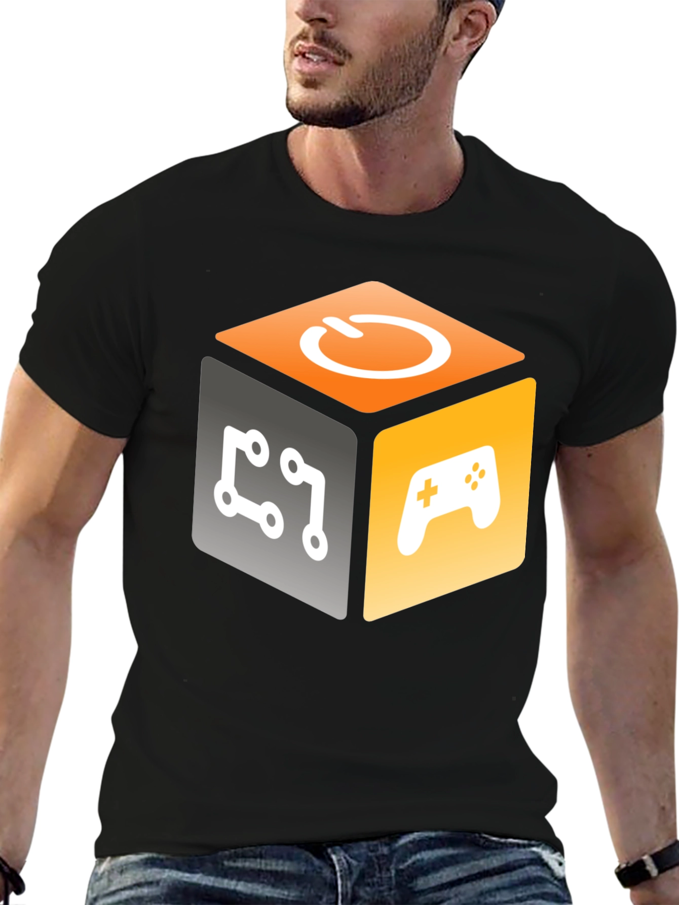 Gamer Cube Graphic T-Shirt - Geeky Style