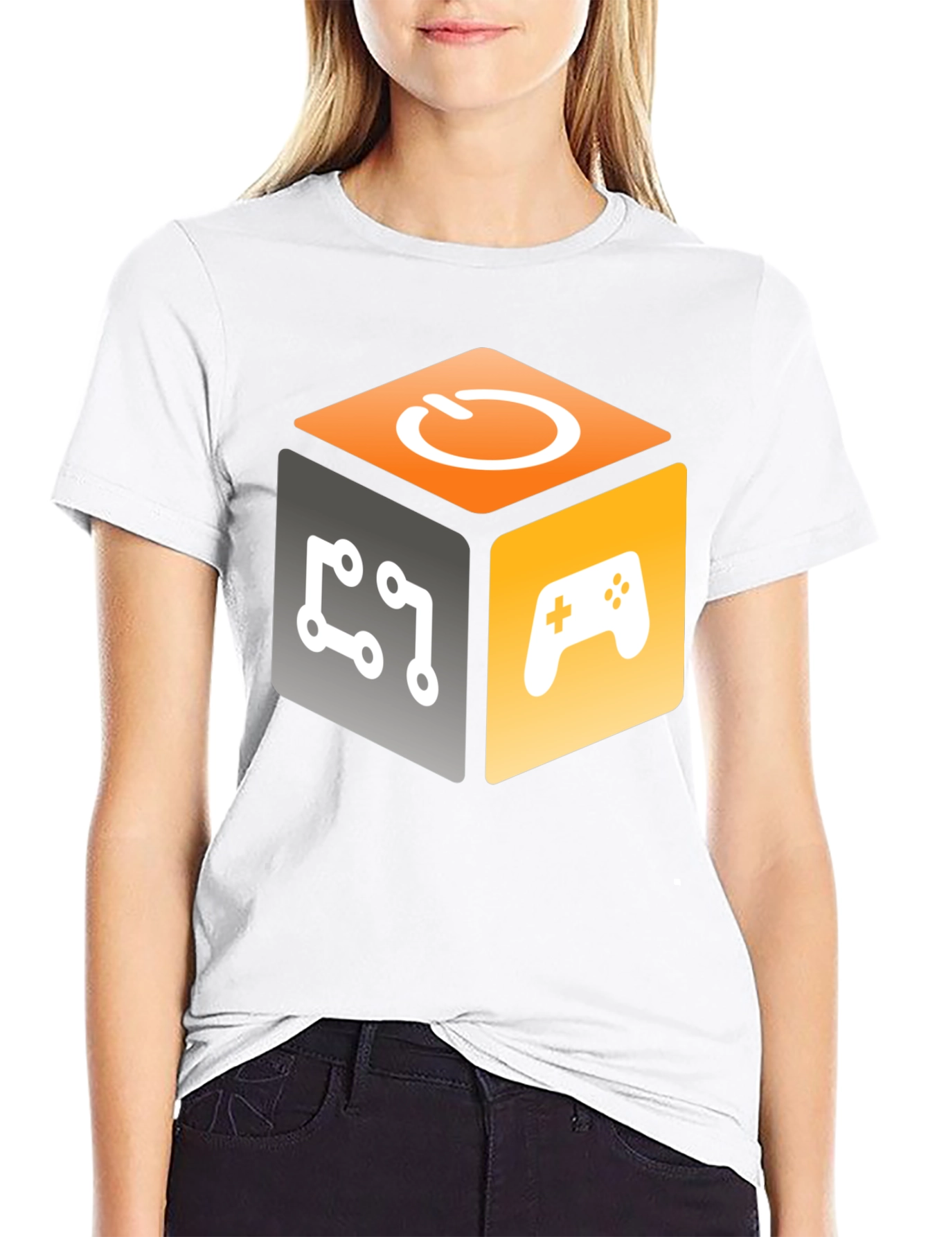 Gamer Cube Graphic T-Shirt - Geeky Style