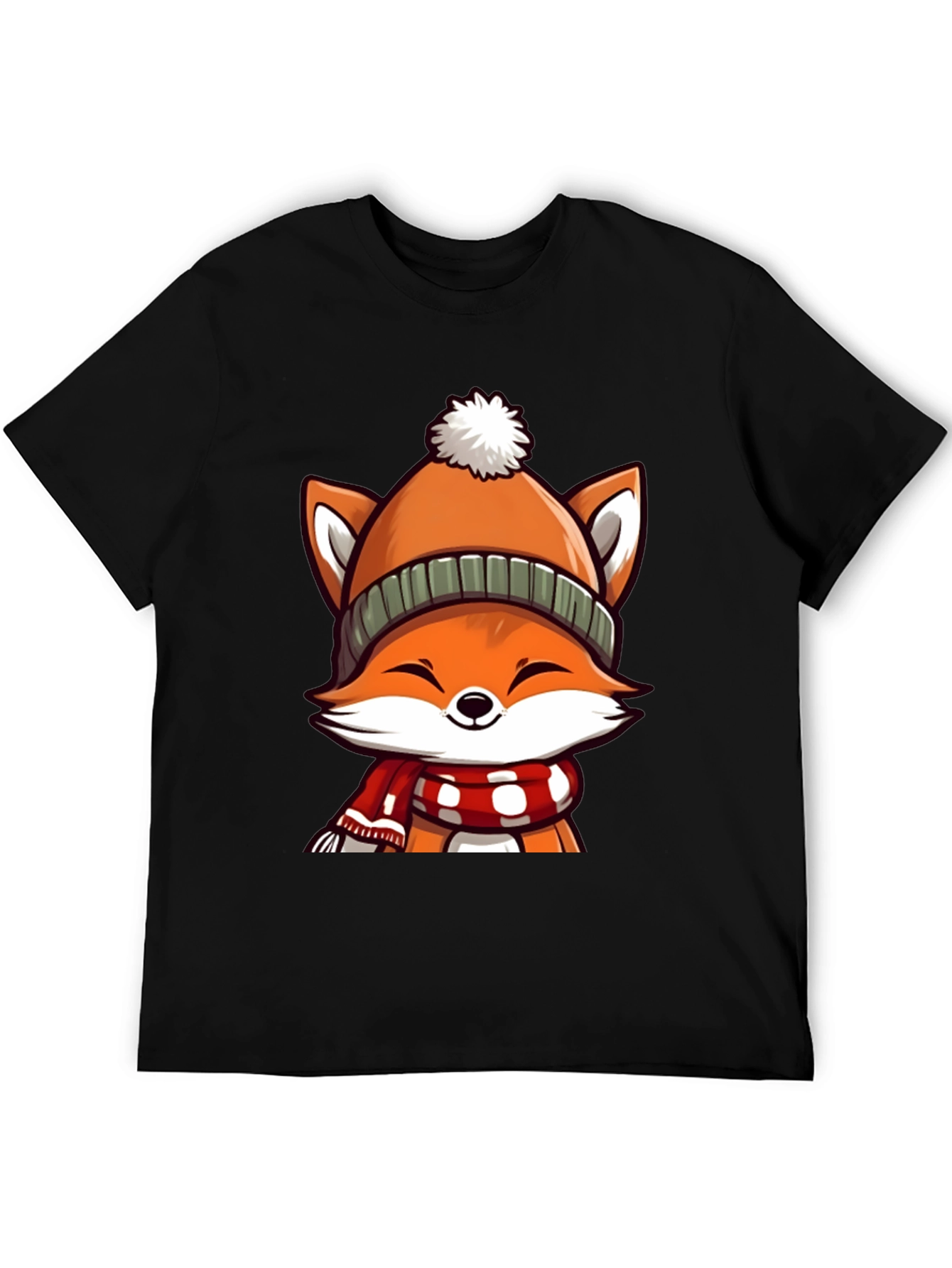 Winter Fox Graphic Tee - Cute Cartoon Animal Shirt