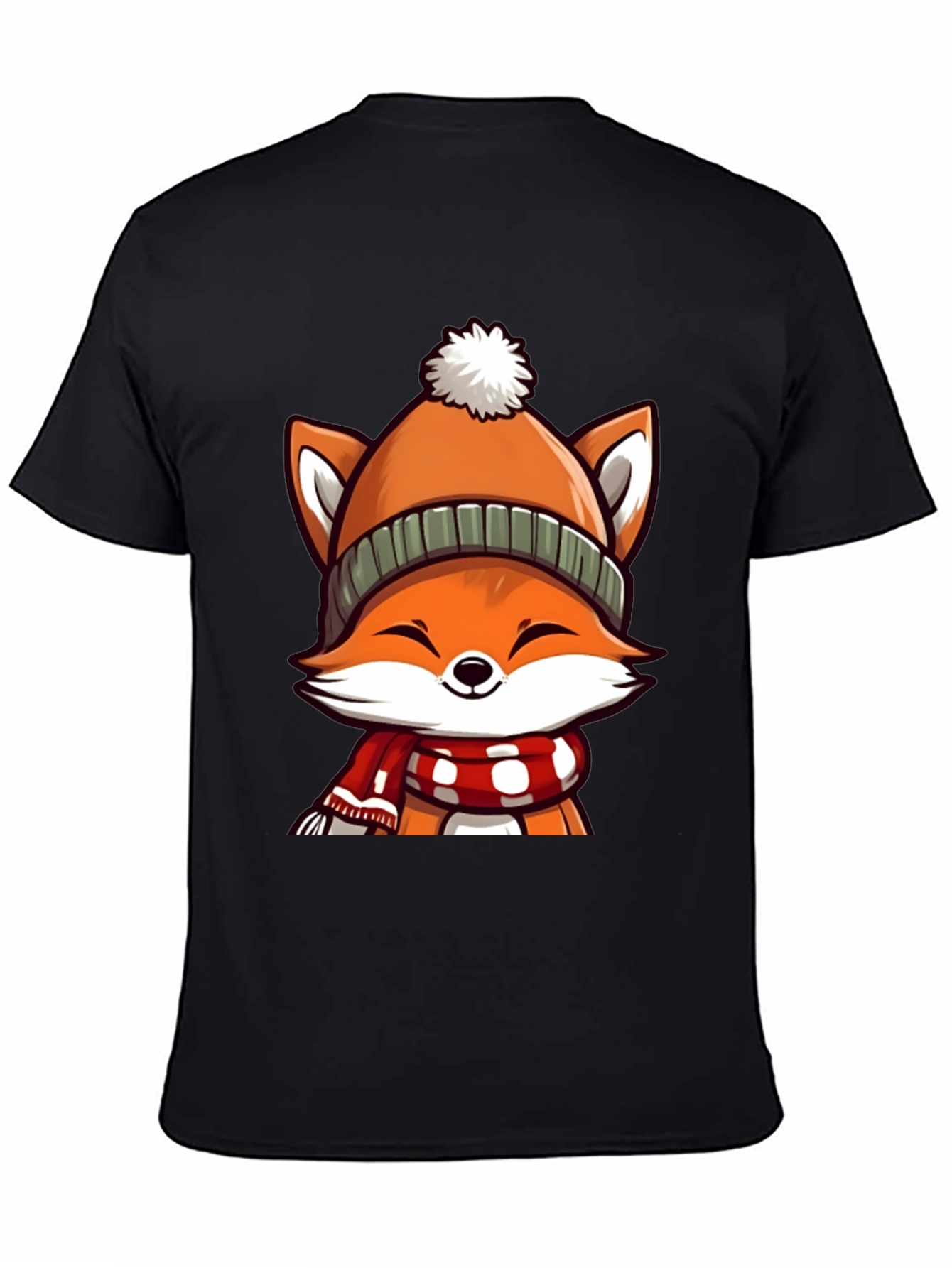 Winter Fox Graphic Tee - Cute Cartoon Animal Shirt