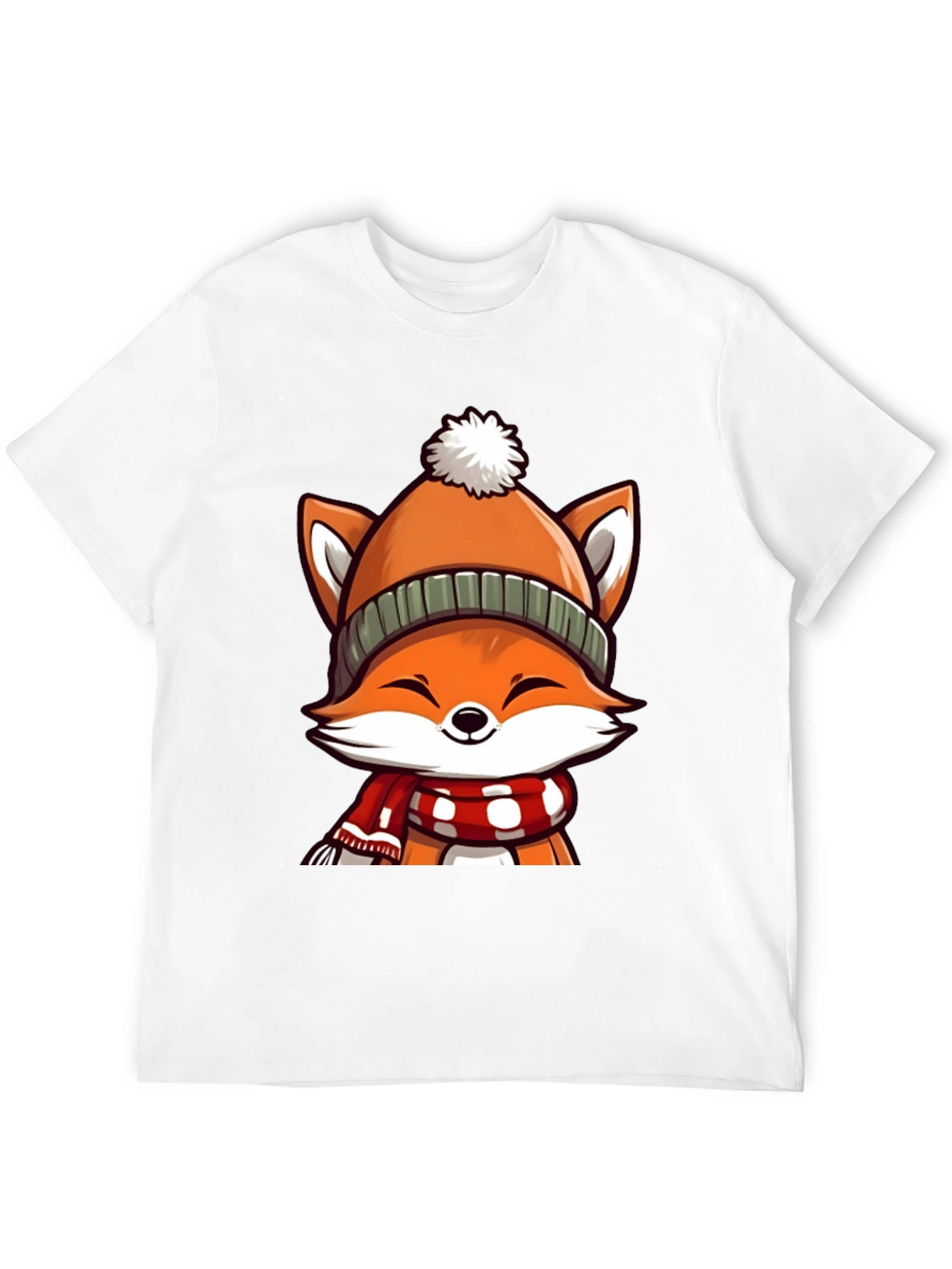 Winter Fox Graphic Tee - Cute Cartoon Animal Shirt