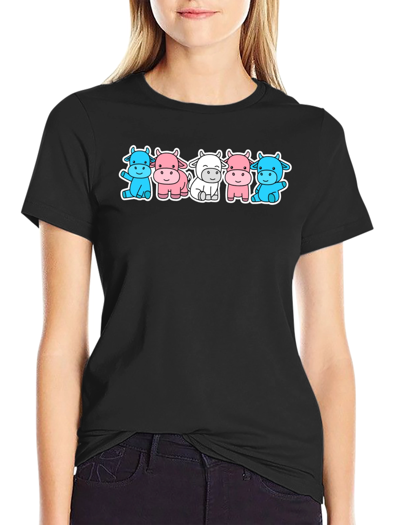 Cute Cow Cartoon Graphic T-Shirt