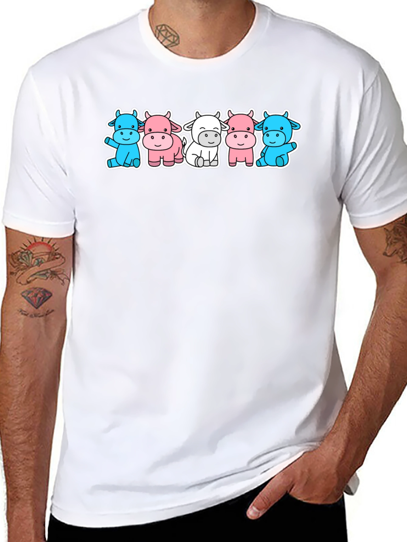 Cute Cow Cartoon Graphic T-Shirt